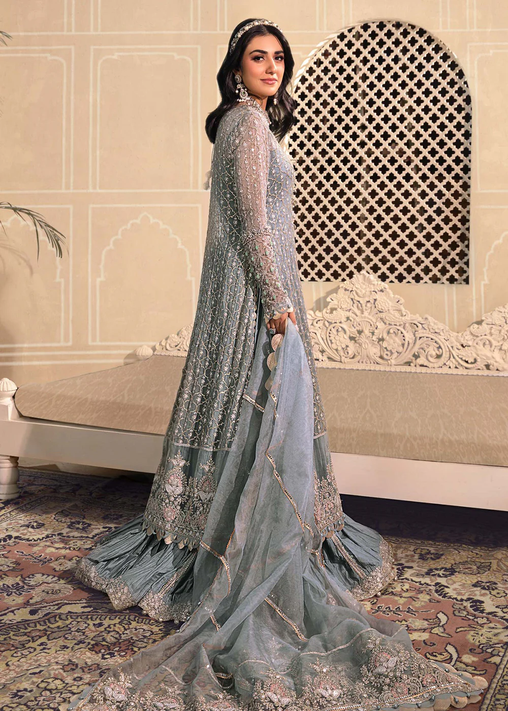 Blue Embroidered Suit - Maria B - Mbroidered Heritage Edition - BD-2602 - Image 8