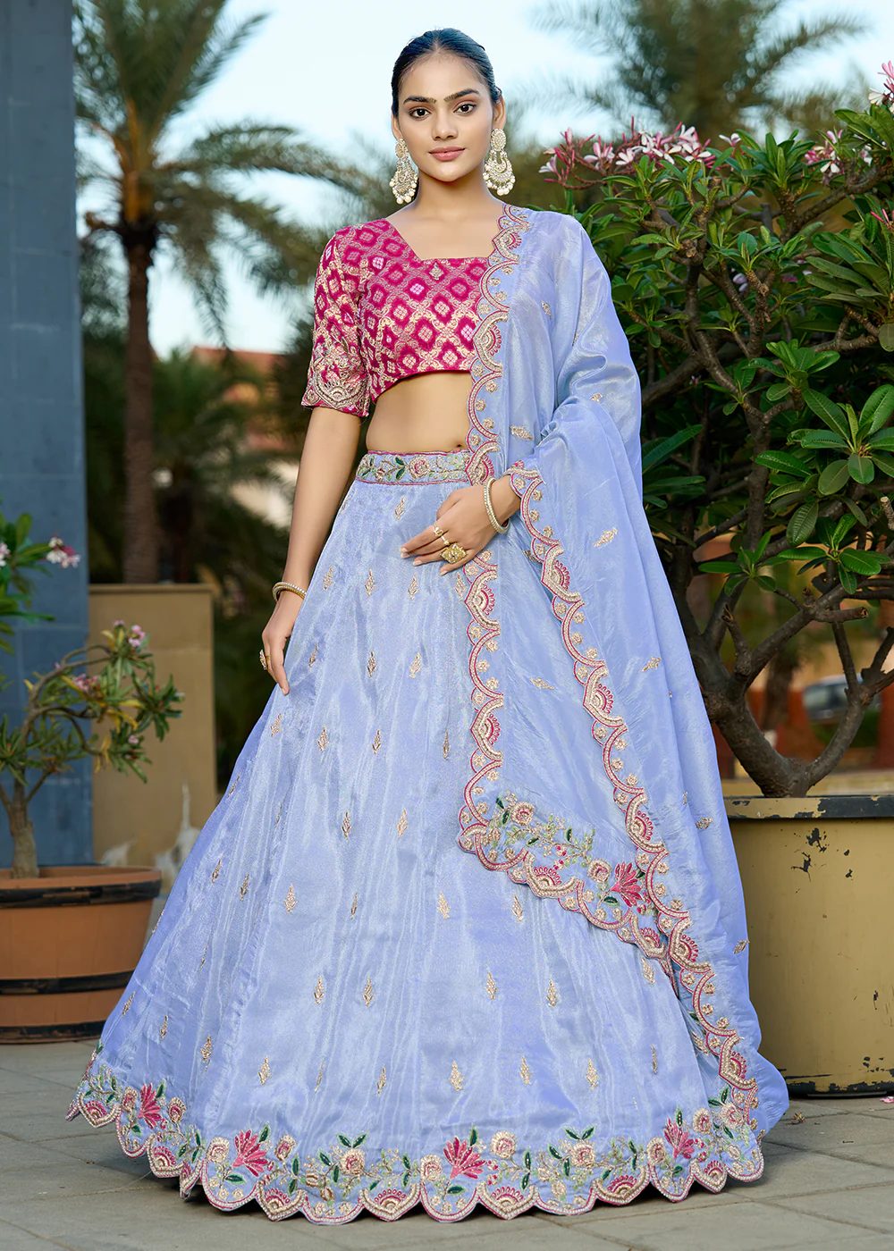 Blue Heavy Embroidered Wedding Bridal Lehenga Choli