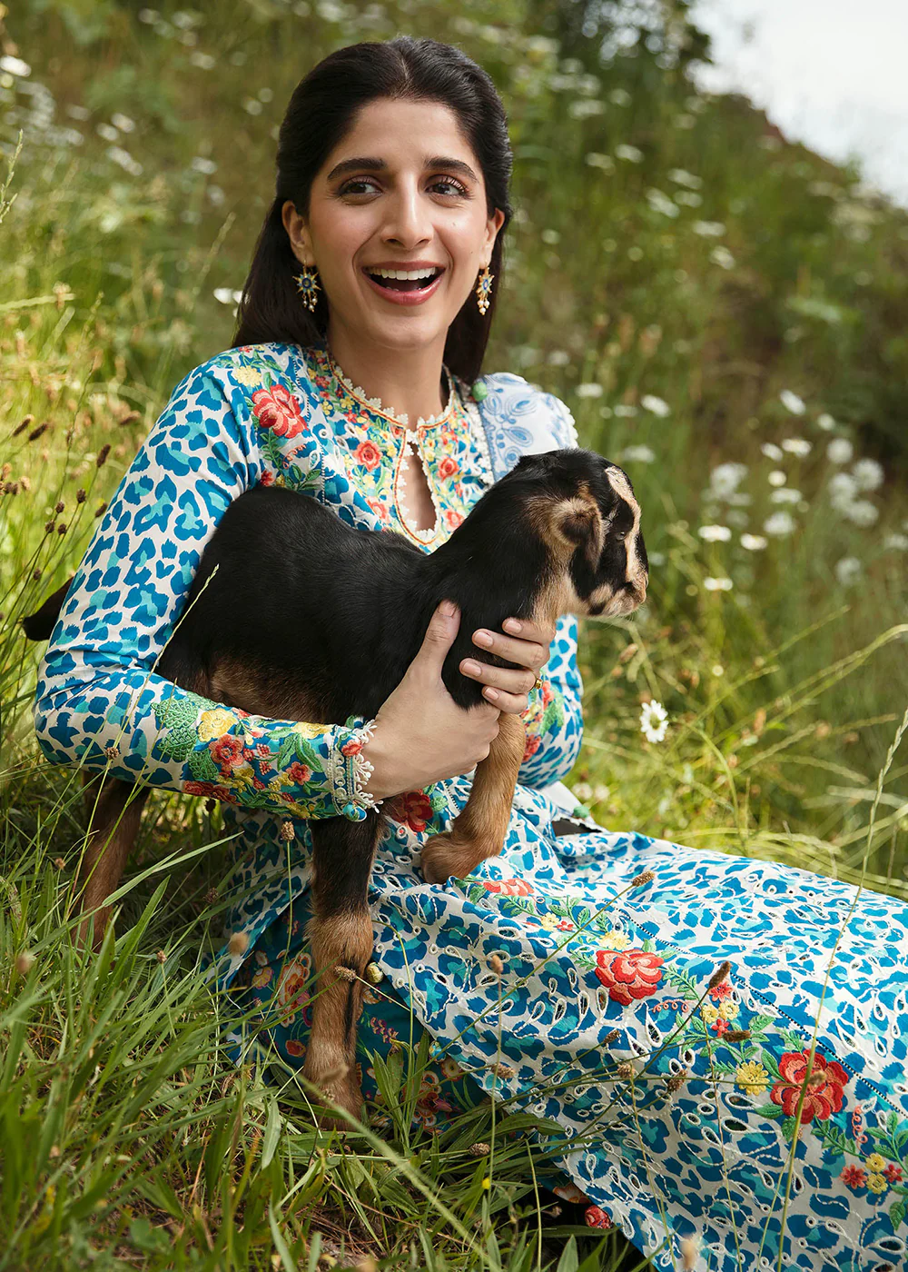 Blue Luxury Lawn Suit | Zaha | Festive Lawn '23 | SELIN - ZF23-08 - Image 4