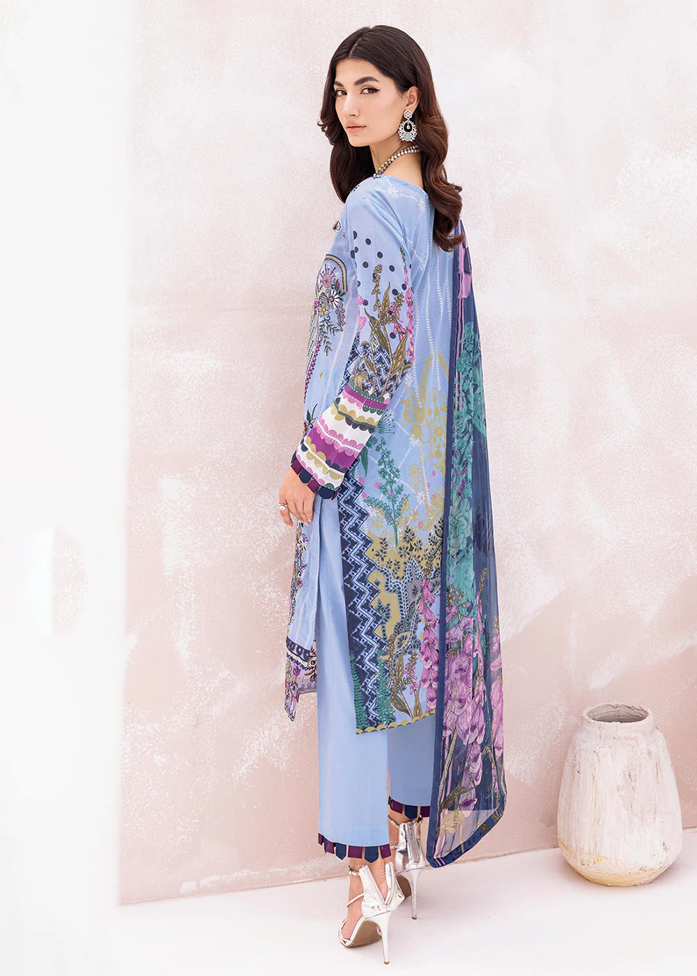 Blue Pakistani Salwar Suit - Ramsha Mashaal Collection Vol 7 - #L-711 - Image 2