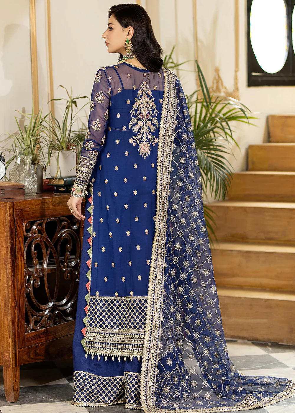 Blue Wedding Formal Suit | Imrozia Premium | Jhalak '23 | I-186 - GULNAAZ - Image 3