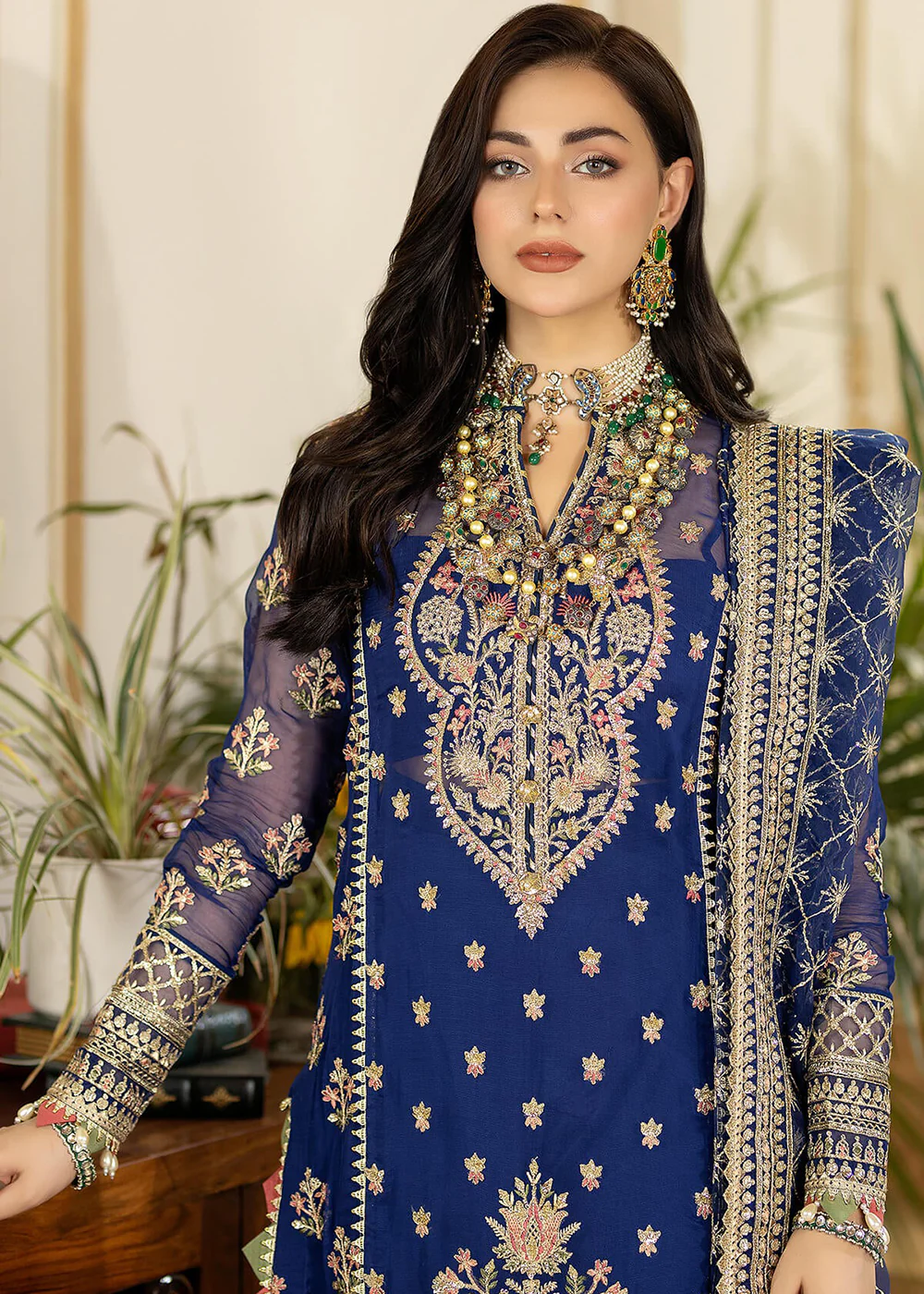 Blue Wedding Formal Suit | Imrozia Premium | Jhalak '23 | I-186 - GULNAAZ - Image 4