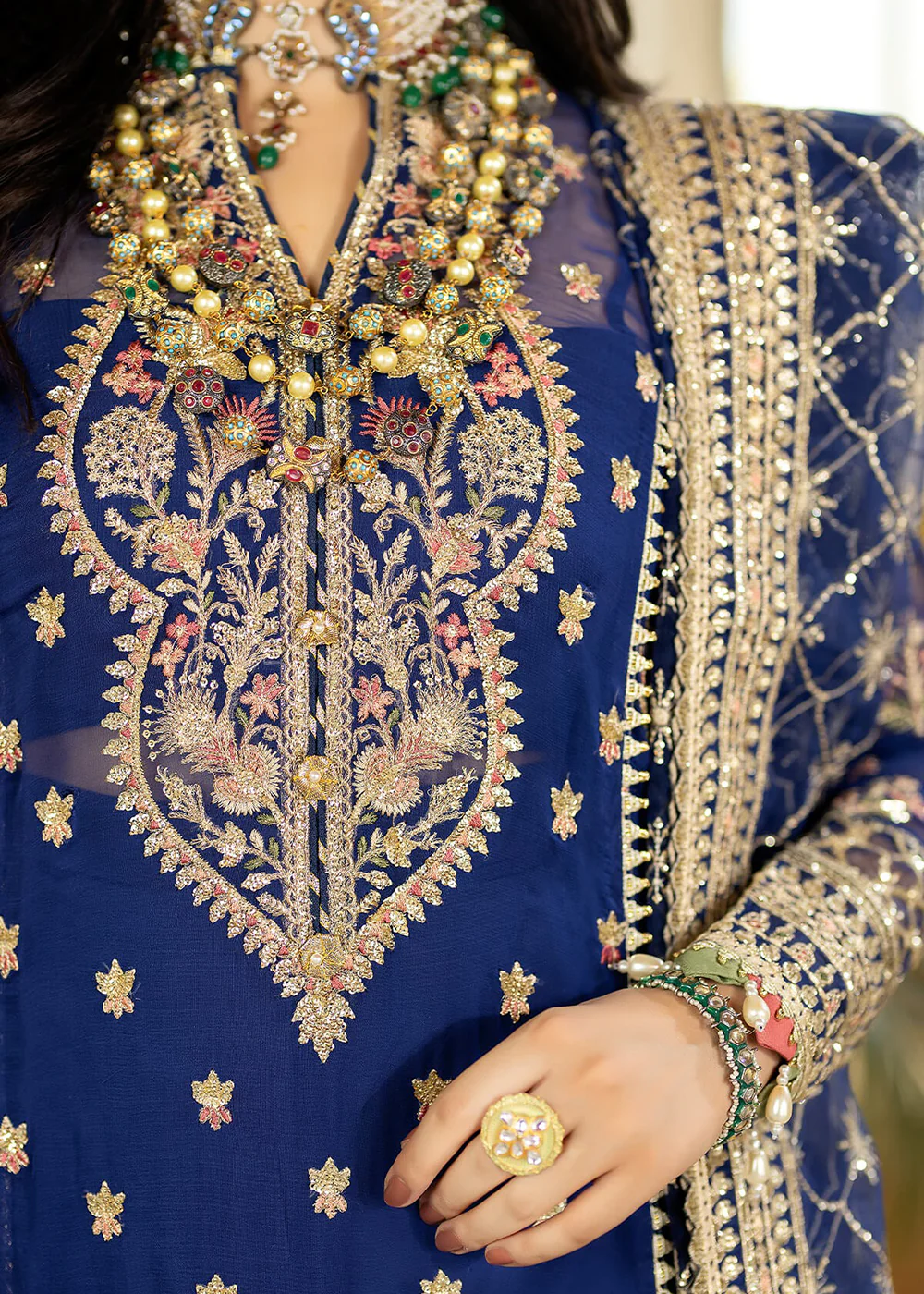 Blue Wedding Formal Suit | Imrozia Premium | Jhalak '23 | I-186 - GULNAAZ - Image 5