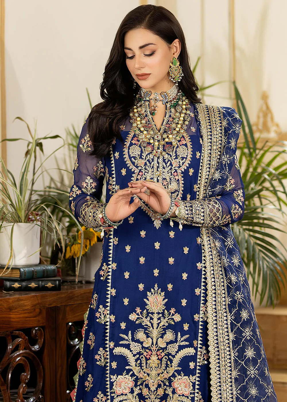 Blue Wedding Formal Suit | Imrozia Premium | Jhalak '23 | I-186 - GULNAAZ - Image 6