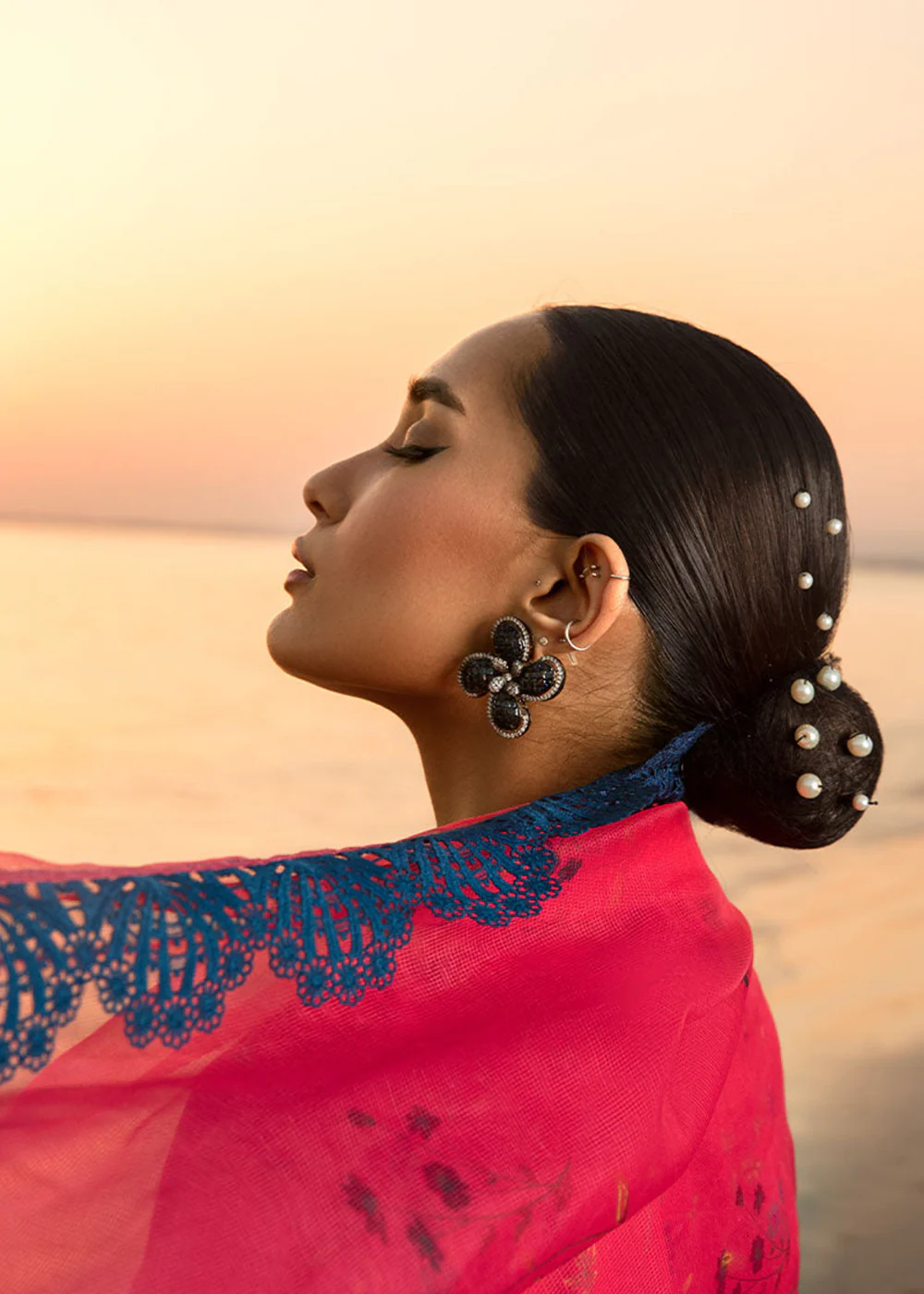 Blush Red Luxury Lawn Suit | Rang Rasiya | Florence Lawn '23 | BELLA - D11 - Image 6