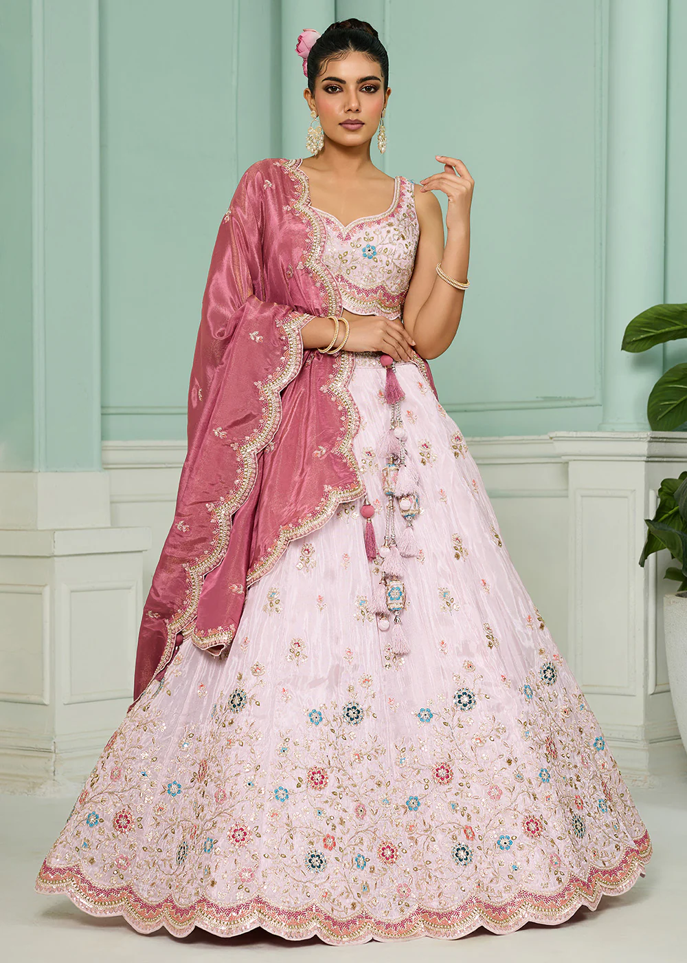 Breathtaking Pink Wedding Designer Lehenga Choli