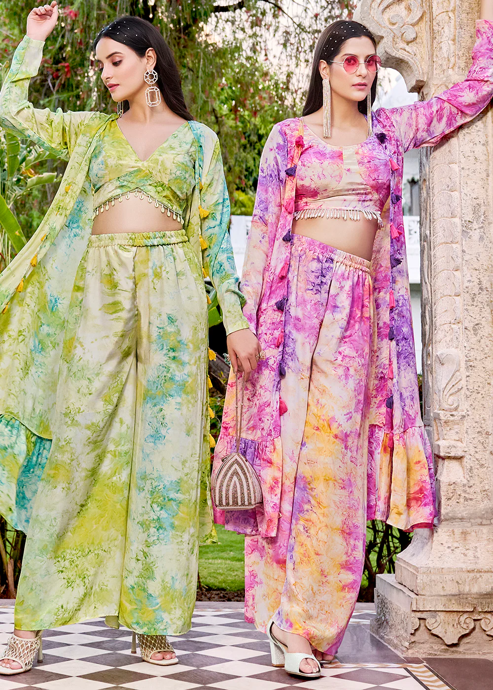 Charming Green Printed Koti Style Co-Ords Indo-Western Suit - Image 5