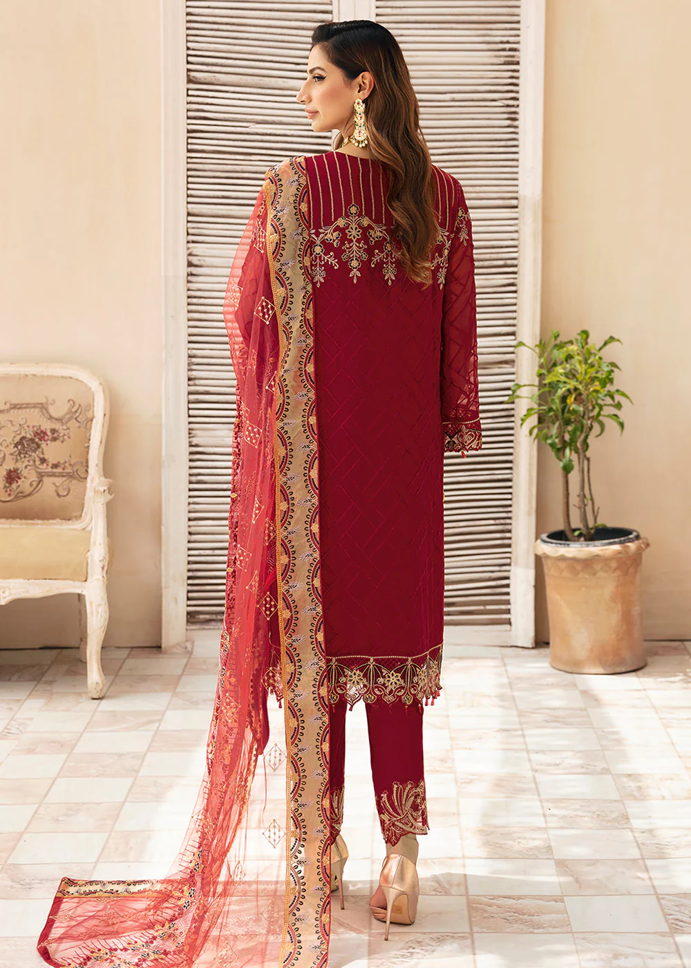 Chevron Luxury Chiffon Collection 24 by Ramsha | A-907 - Image 3