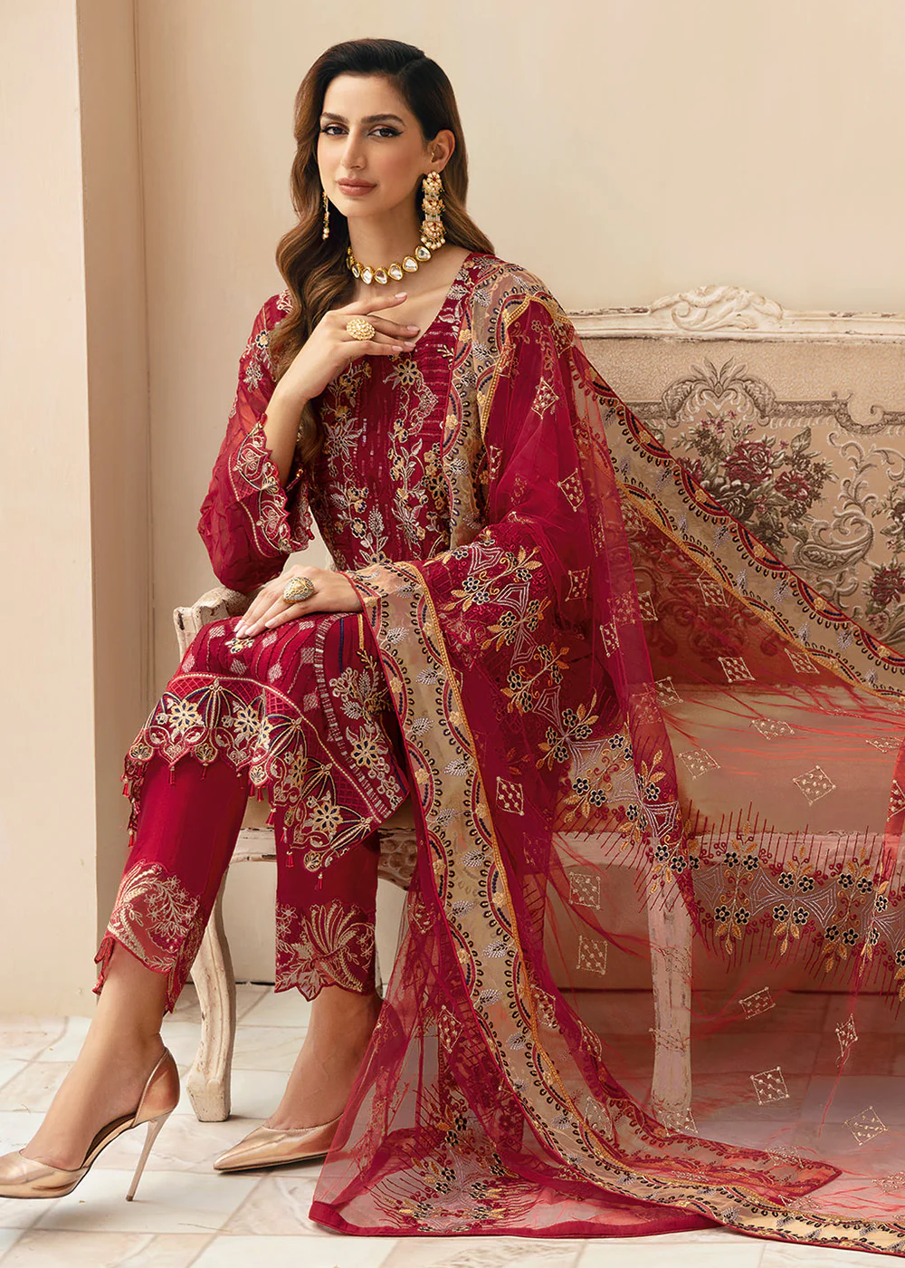 Chevron Luxury Chiffon Collection 24 by Ramsha | A-907 - Image 4