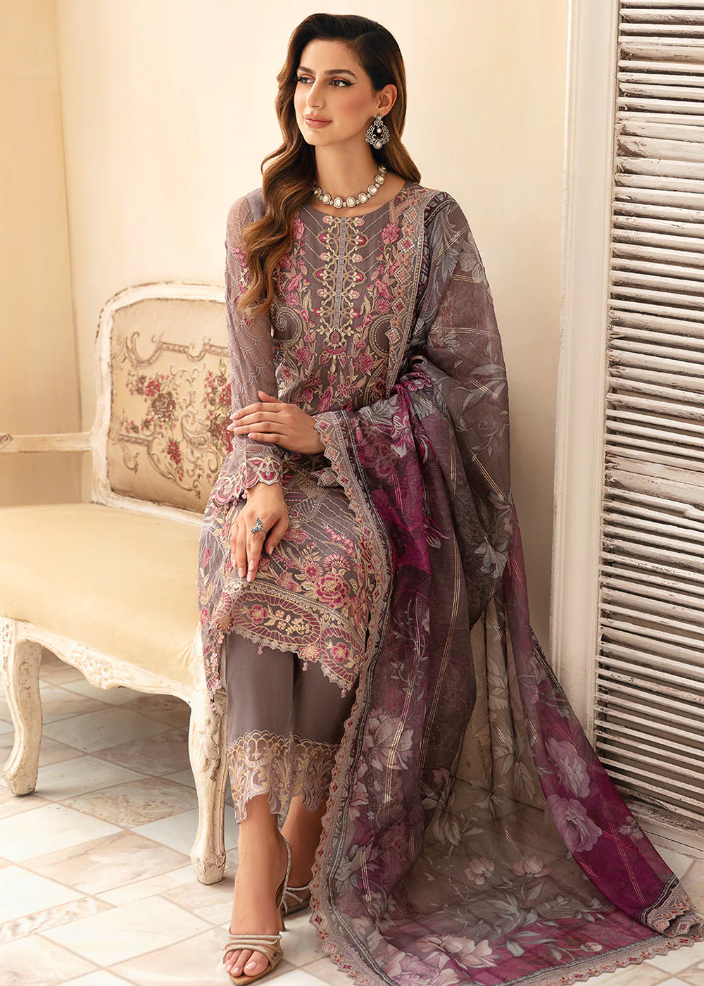Chevron Luxury Chiffon Collection 24 by Ramsha | A-908 - Image 4