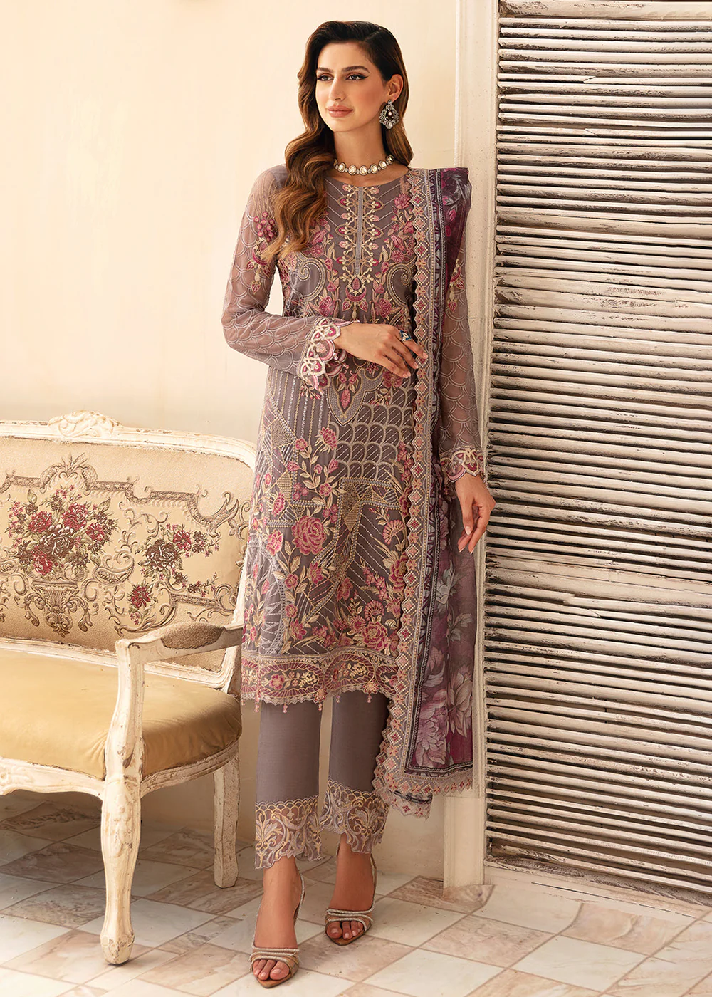 Chevron Luxury Chiffon Collection 24 by Ramsha | A-908 - Image 5