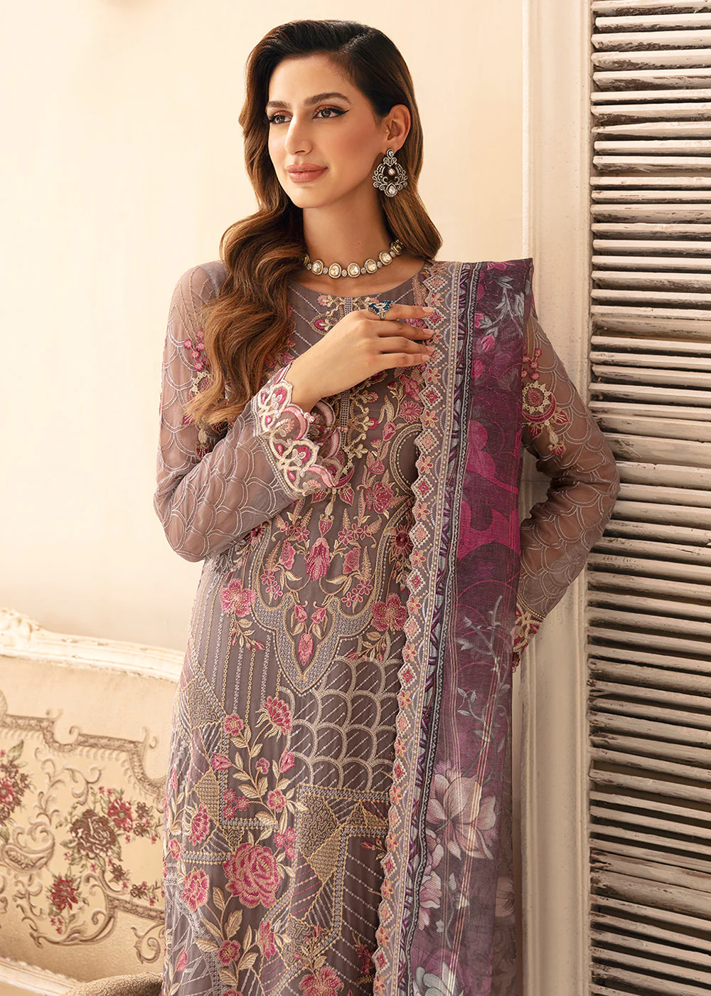 Chevron Luxury Chiffon Collection 24 by Ramsha | A-908 - Image 6