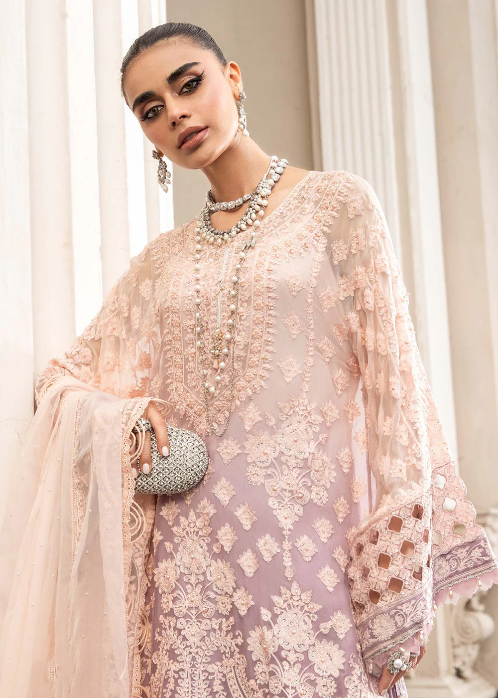 Chiffon Formals 2023 by Maria B | MPC-23-103 Lilac - Image 4