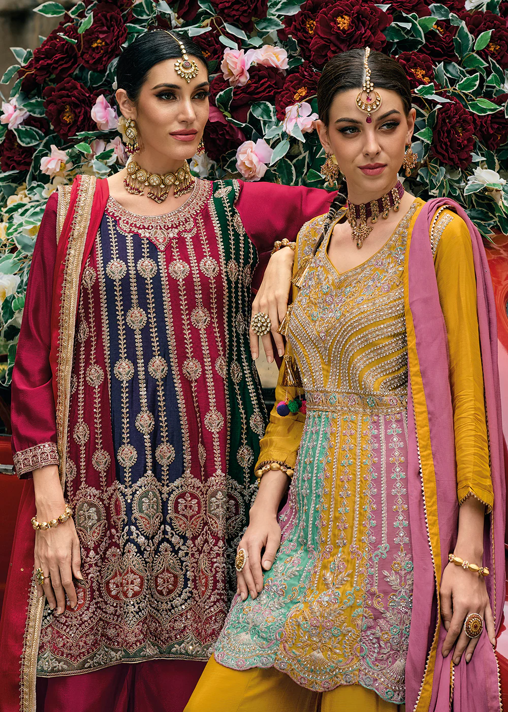 Chinnon Multicolor Embroidered Punjabi Style Palazzo Suit - Image 3