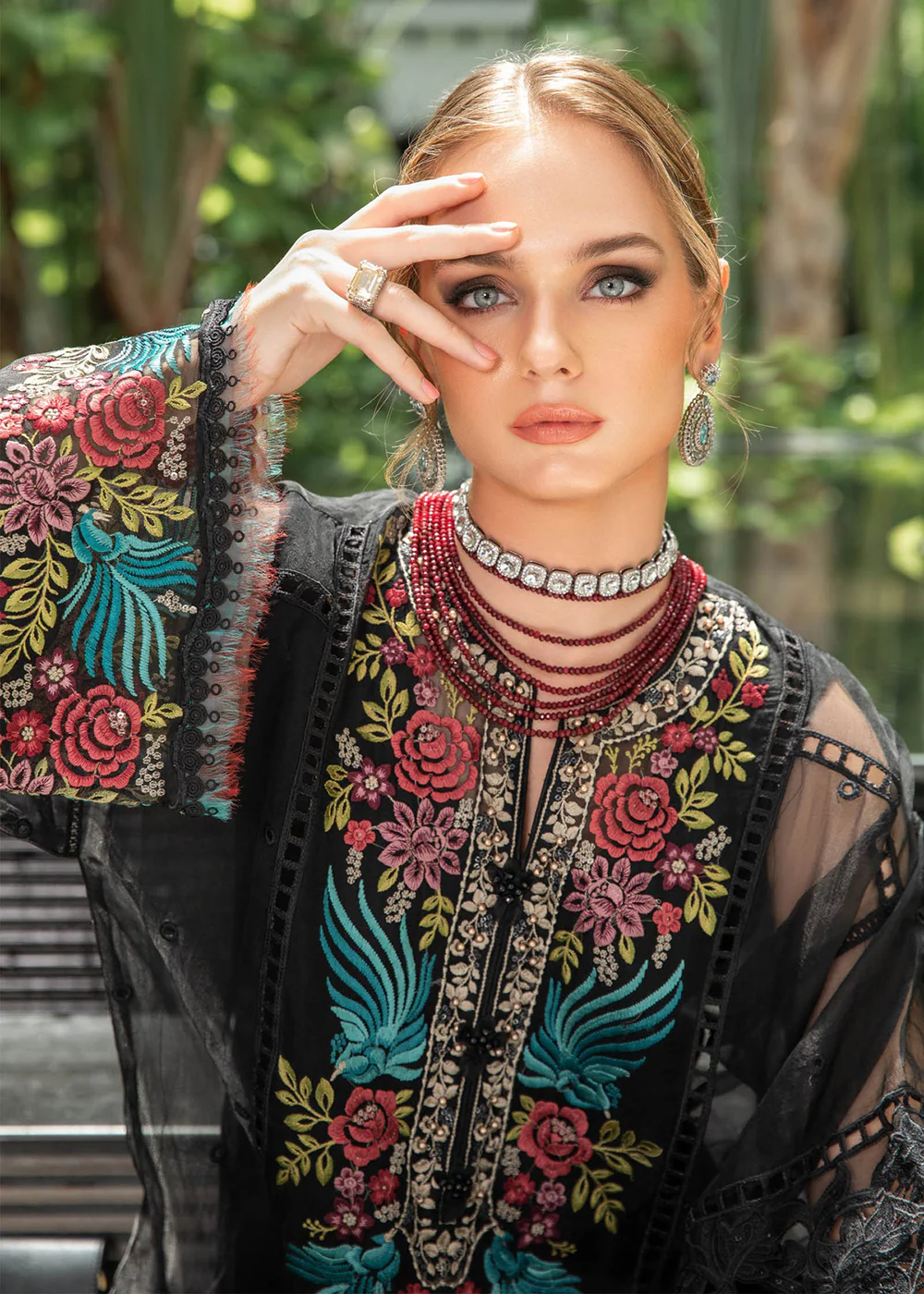 Classy Black Embroidered Suit - Maria B Lawn Eid Collection 2023 - EL-23-04 - Image 2