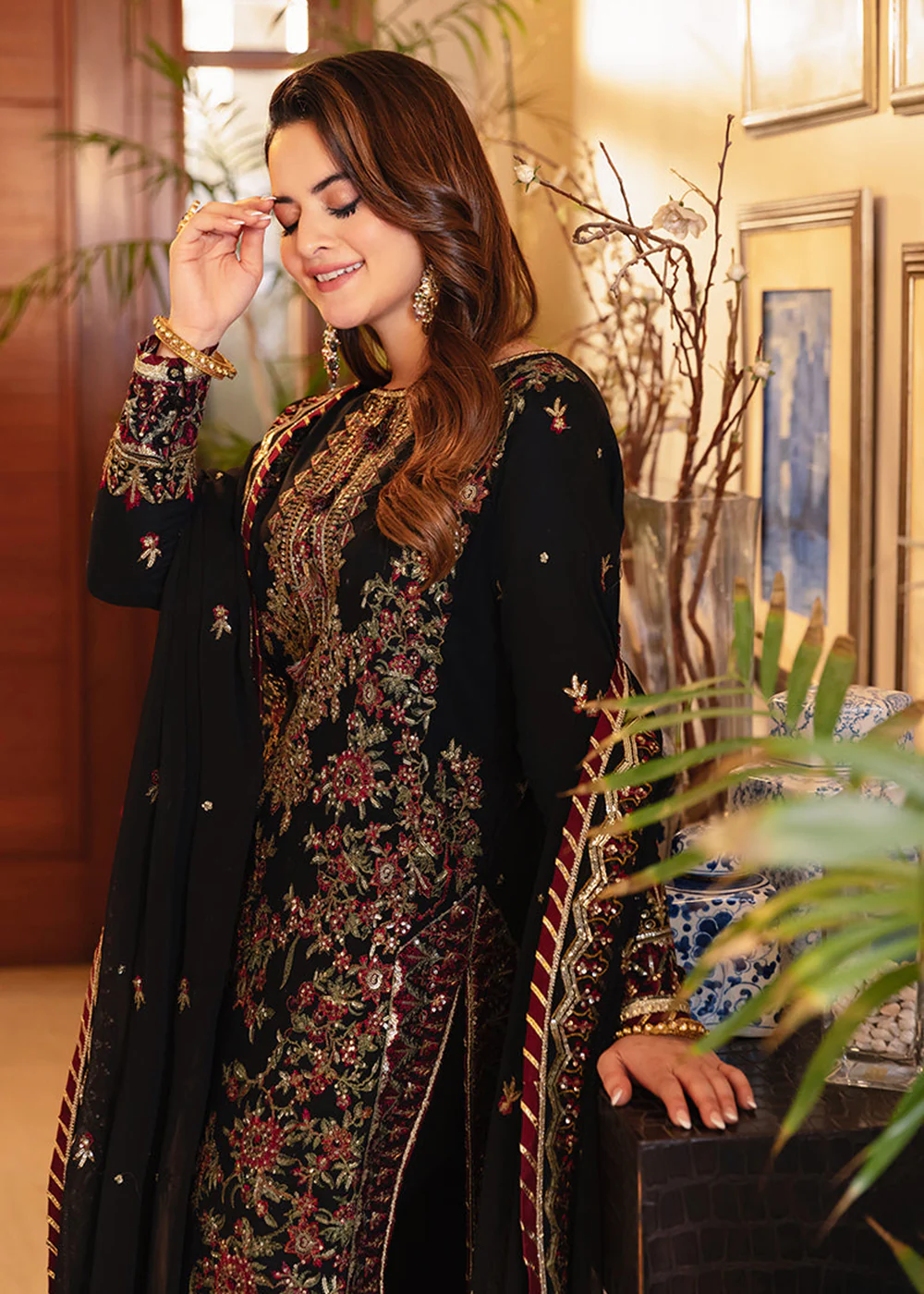 Classy Black Suit - Maahru, Noorie & Meerub '23 by Asim Jofa - AJSM-30 - Image 7