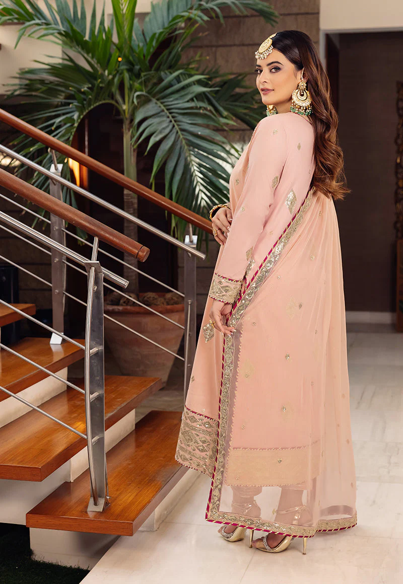 Crayola Peach Suit - Maahru, Noorie & Meerub '23 by Asim Jofa - AJSM-50 - Image 3