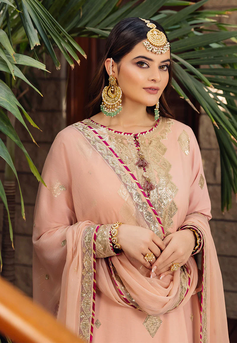 Crayola Peach Suit - Maahru, Noorie & Meerub '23 by Asim Jofa - AJSM-50 - Image 4