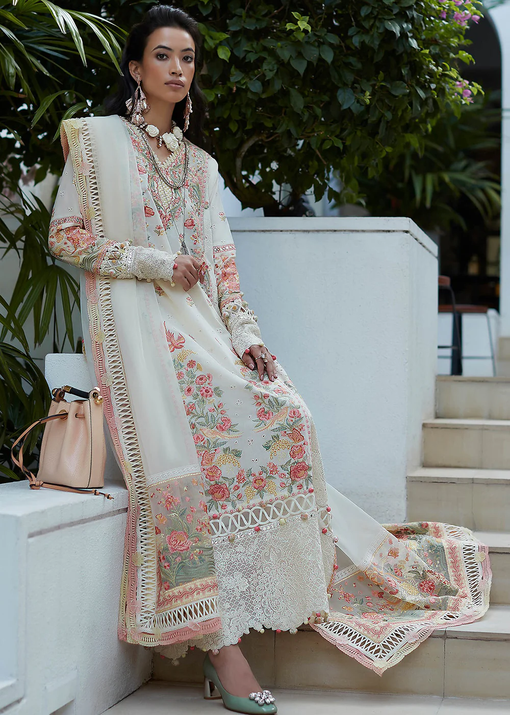 Cream Lawn Suit - Elan - Luxury Lawn '23 - NYSA-EL23-02B - Image 3