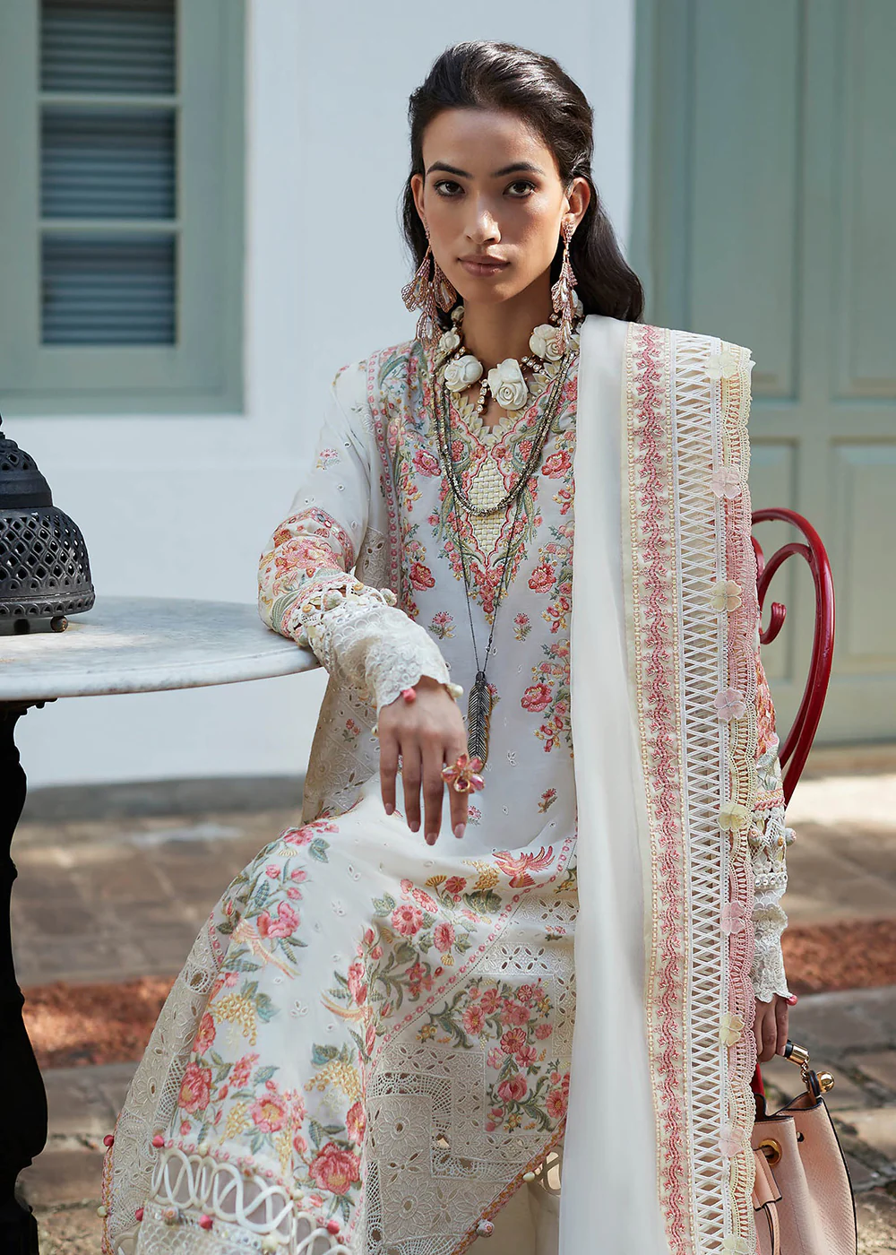 Cream Lawn Suit - Elan - Luxury Lawn '23 - NYSA-EL23-02B - Image 5