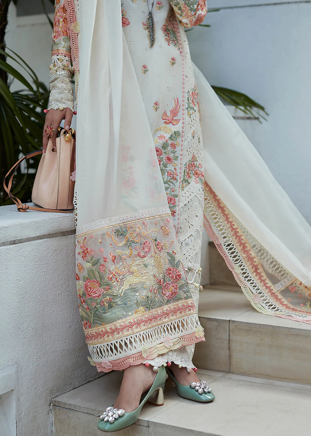 Cream Lawn Suit - Elan - Luxury Lawn '23 - NYSA-EL23-02B - Image 6