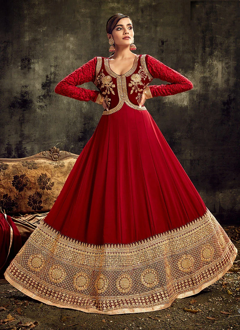Delectable Maroon Designer Floor Length Anarkali - Image 3