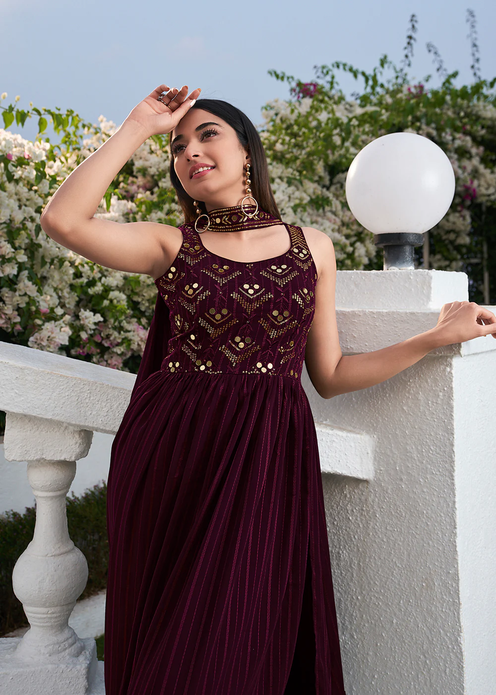 Designer Glorious Purple Party Style Palazzo Salwar Suit - Image 4