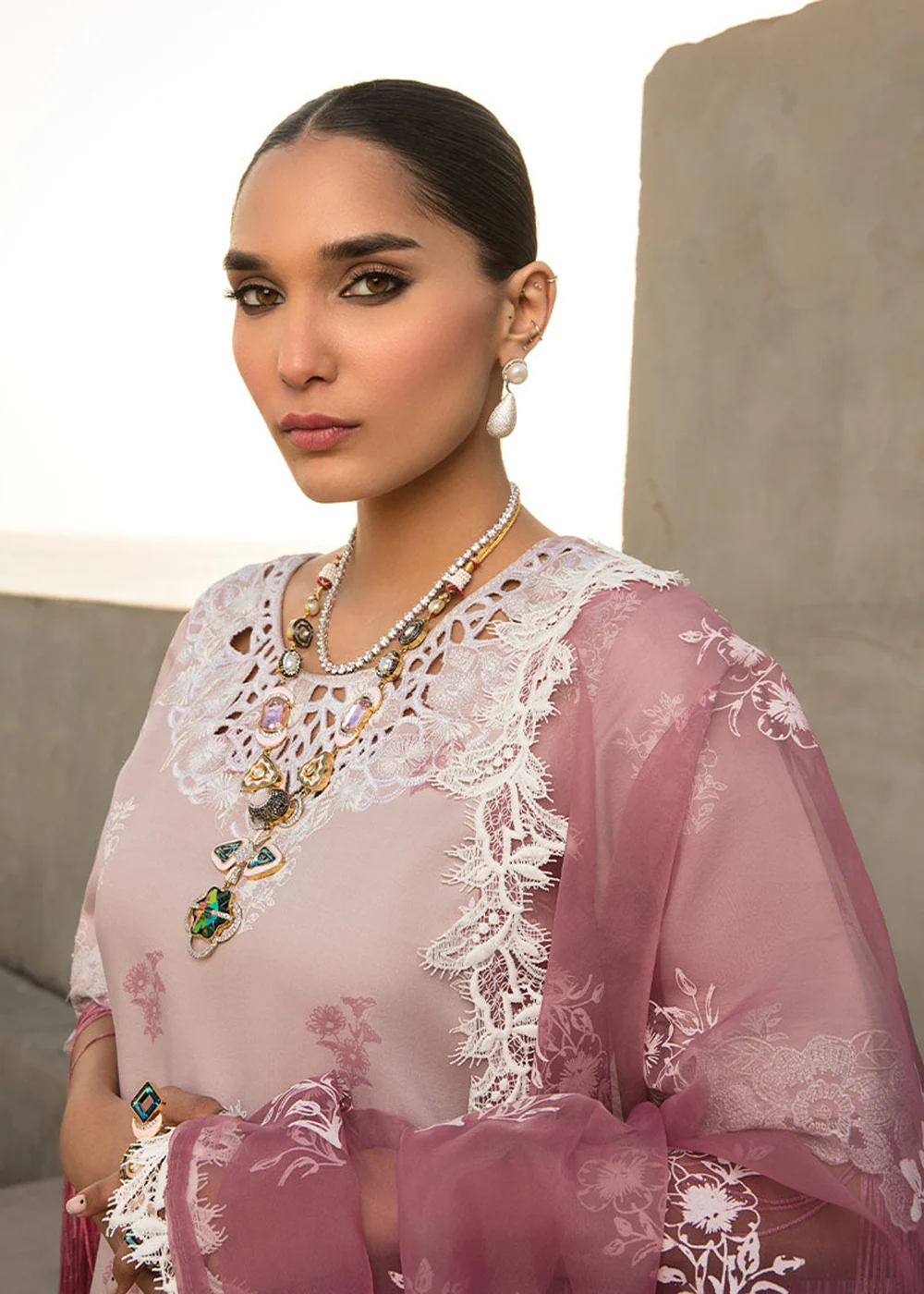 Dusty Pink Luxury Lawn Suit | Rang Rasiya | Florence Lawn '23 | DAHILA - D10 - Image 2