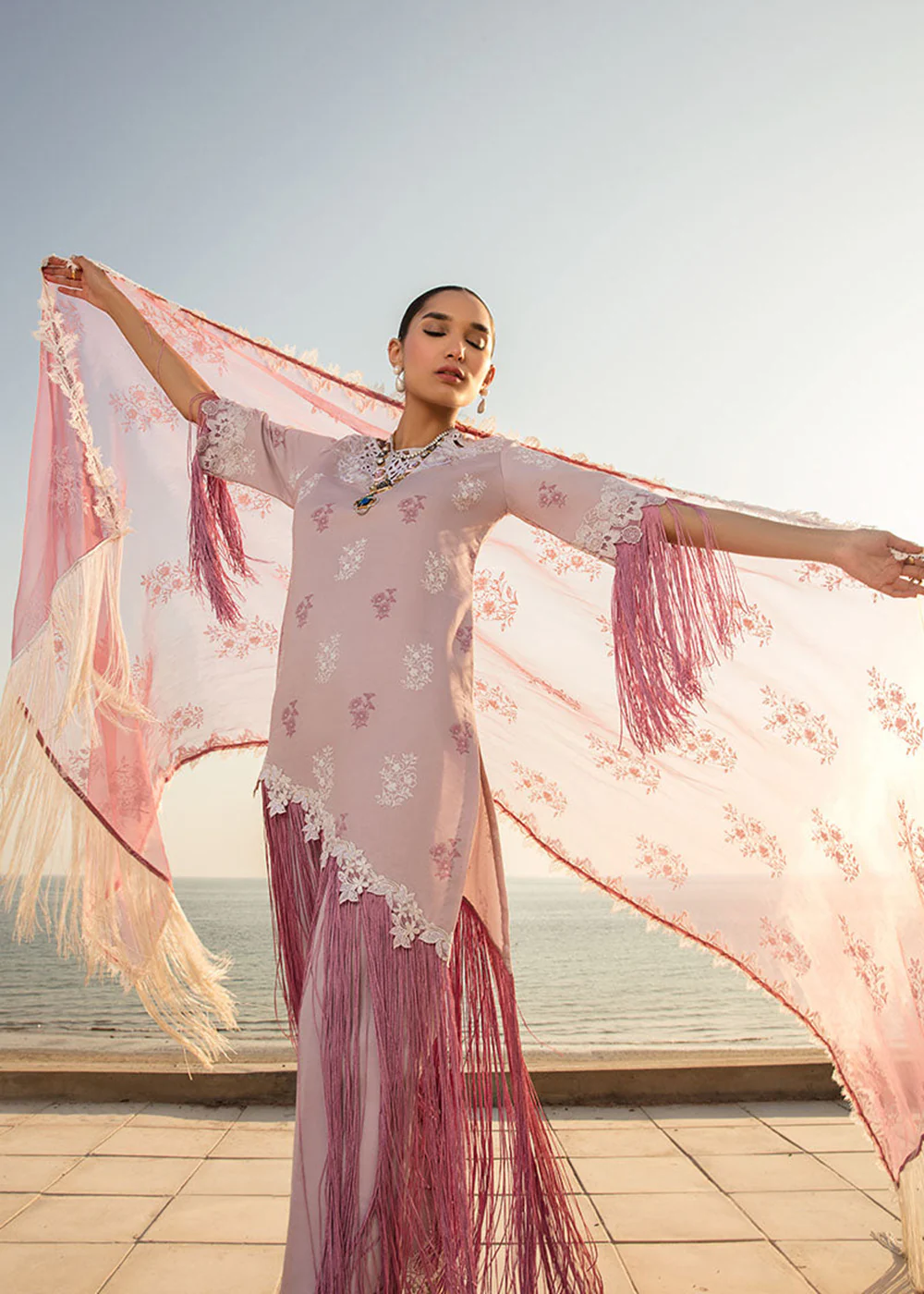 Dusty Pink Luxury Lawn Suit | Rang Rasiya | Florence Lawn '23 | DAHILA - D10 - Image 4