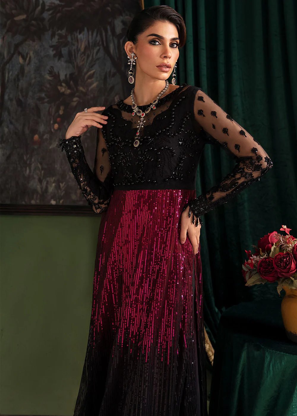 Elanora Embroidered Formals' 23 by Nureh | NEL-35 - Image 4