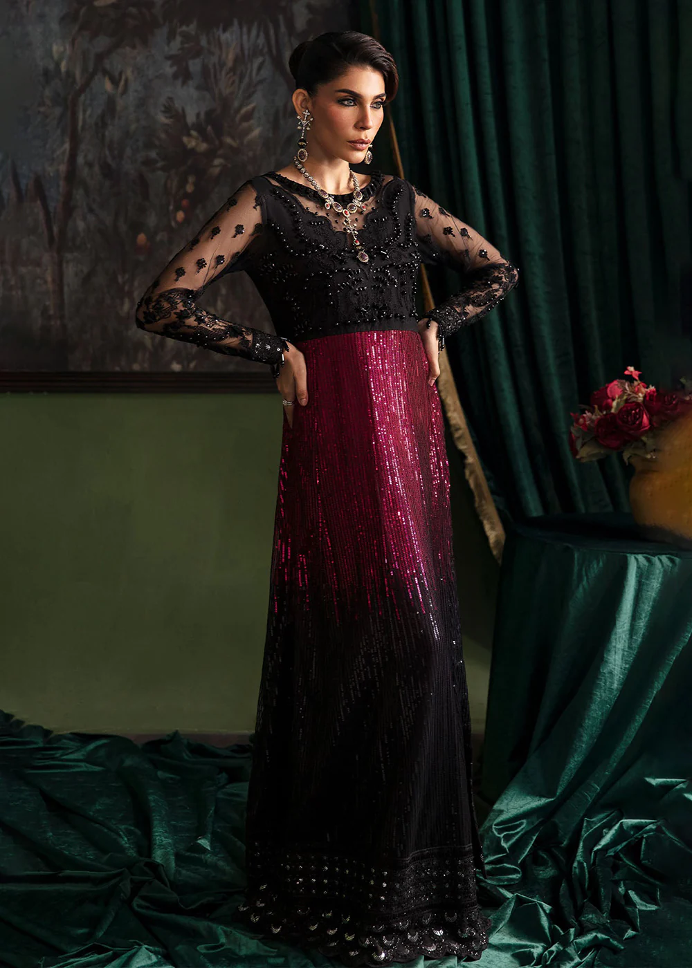 Elanora Embroidered Formals' 23 by Nureh | NEL-35 - Image 5