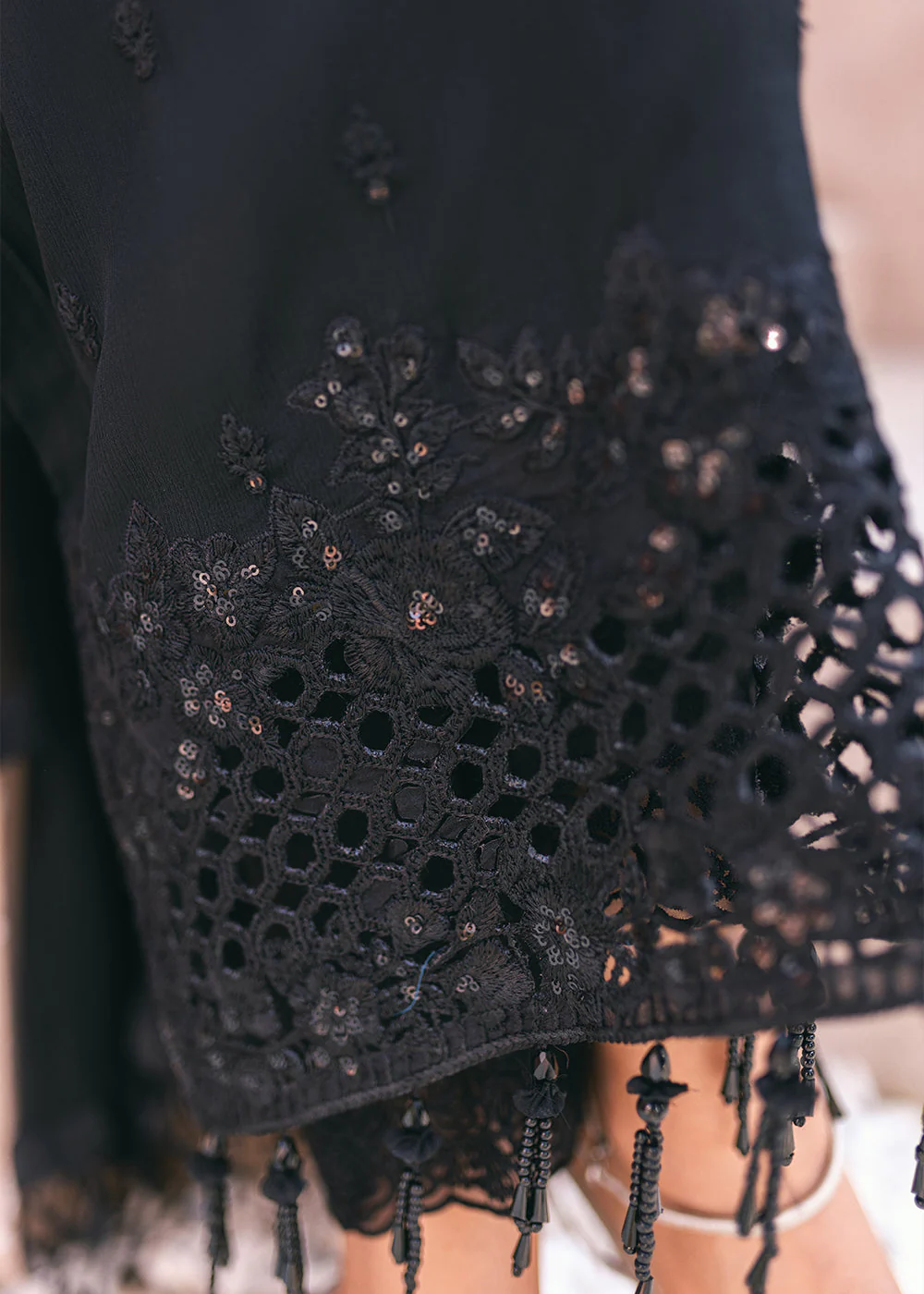 Embroidered Ensembles 3 Pcs by Azure | Charcoal Charm - Image 5