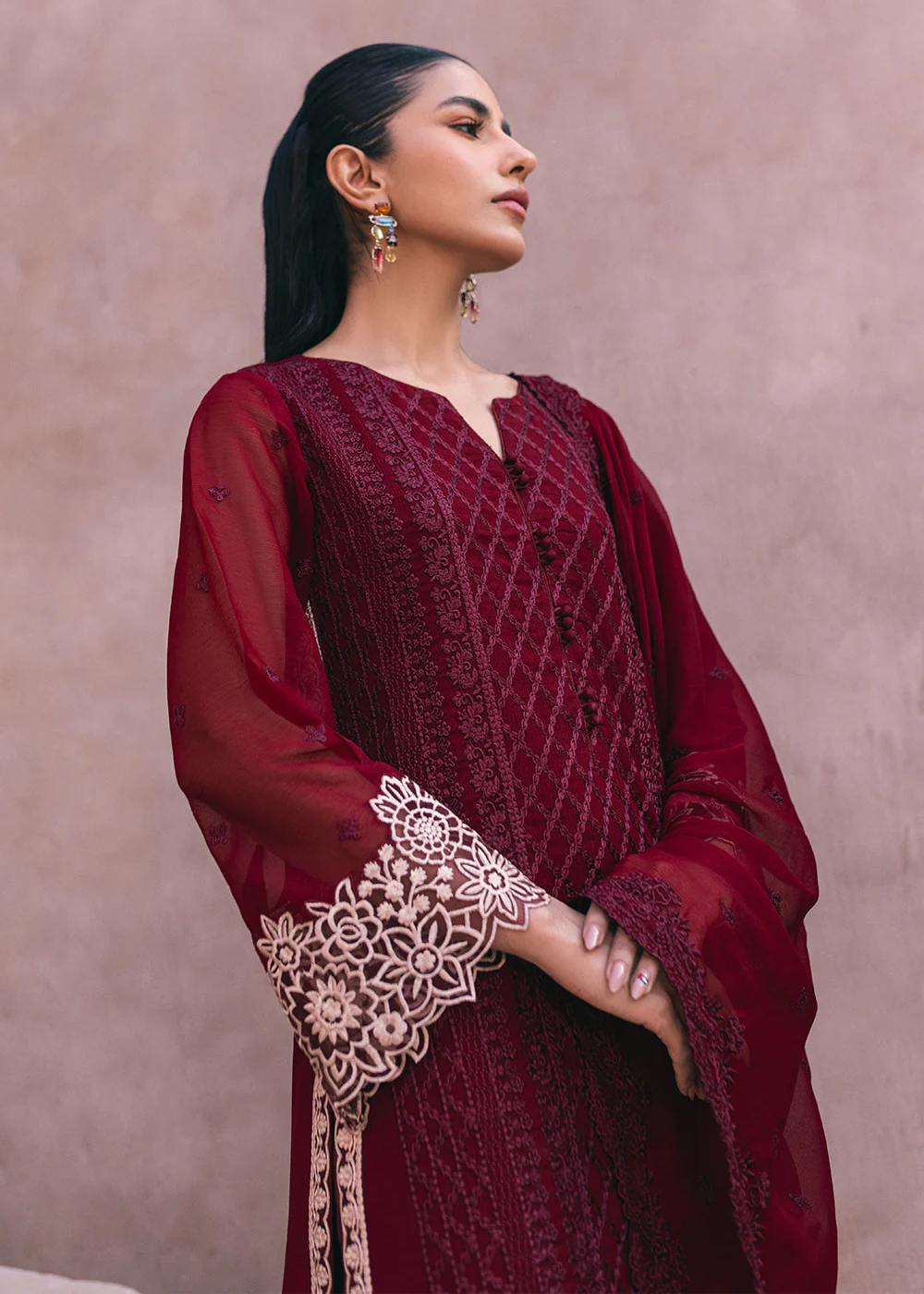 Embroidered Ensembles 3 Pcs by Azure | Fire Lily - Image 2