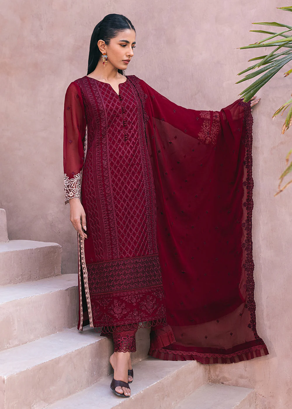 Embroidered Ensembles 3 Pcs by Azure | Fire Lily - Image 6