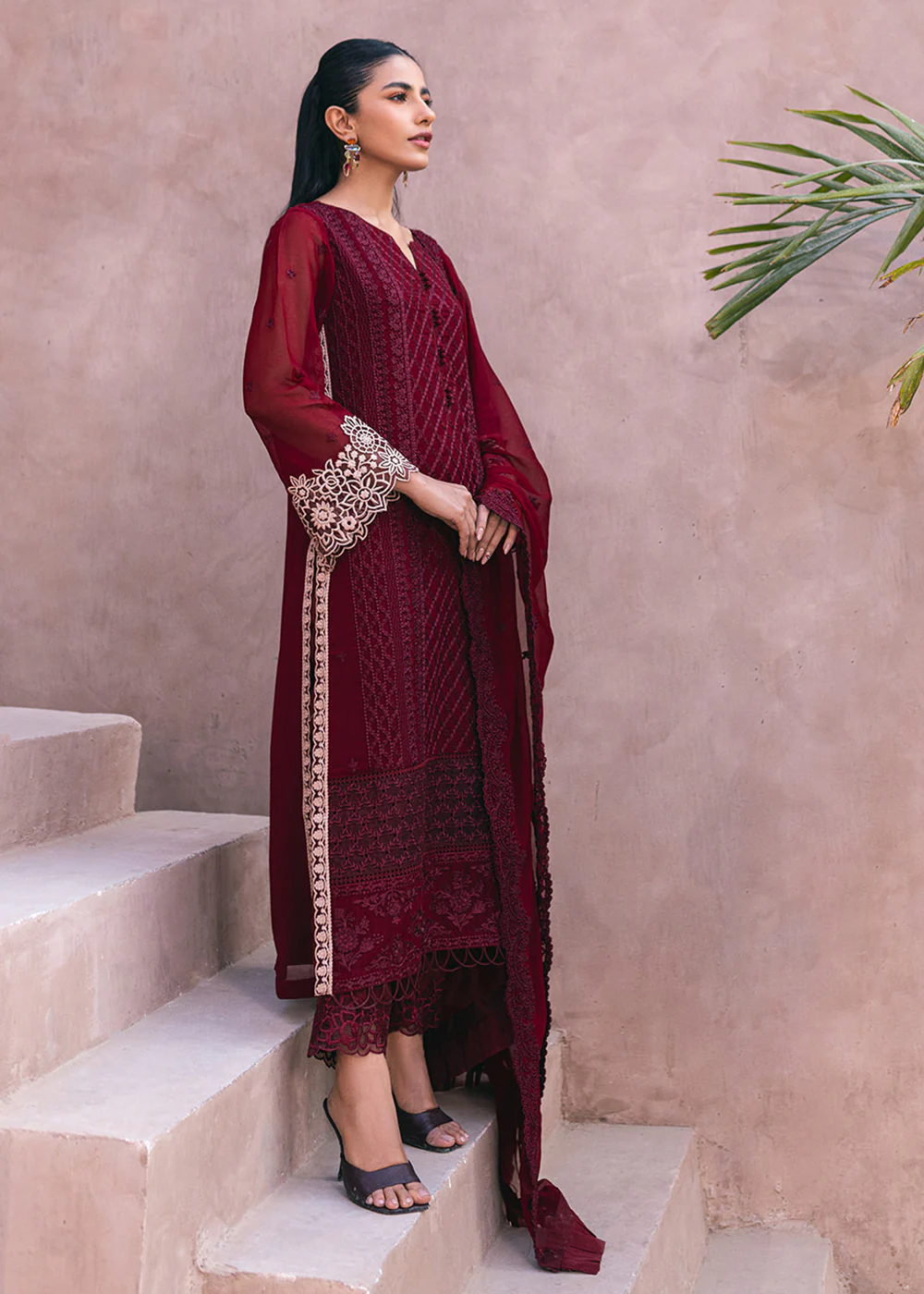 Embroidered Ensembles 3 Pcs by Azure | Fire Lily - Image 7