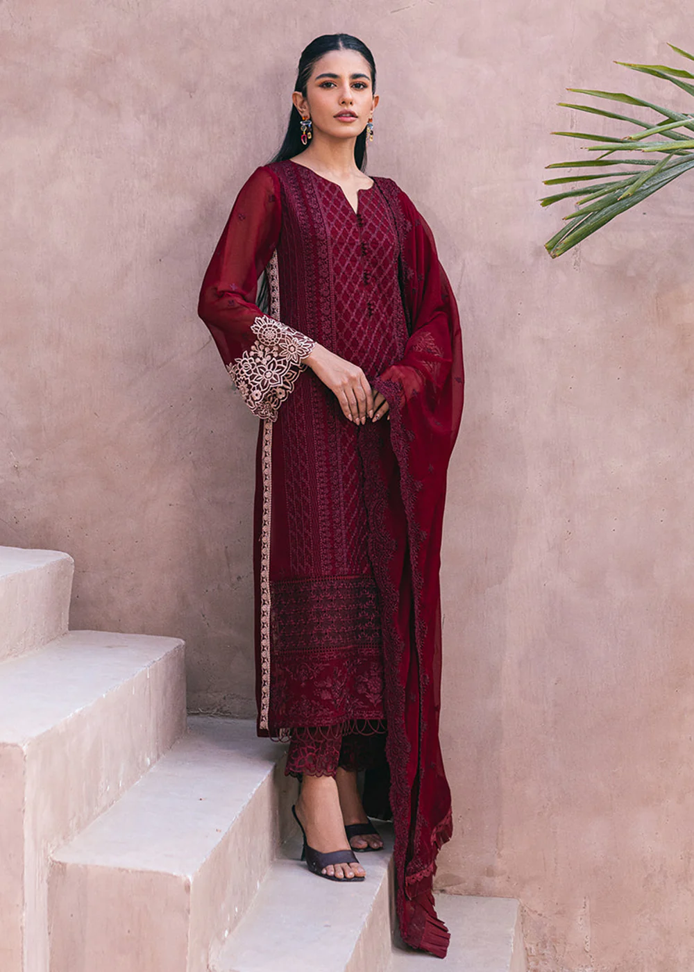 Embroidered Ensembles 3 Pcs by Azure | Fire Lily - Image 8