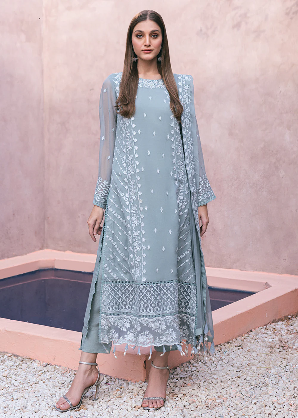 Embroidered Ensembles 3 Pcs by Azure | Frosted Fern - Image 5