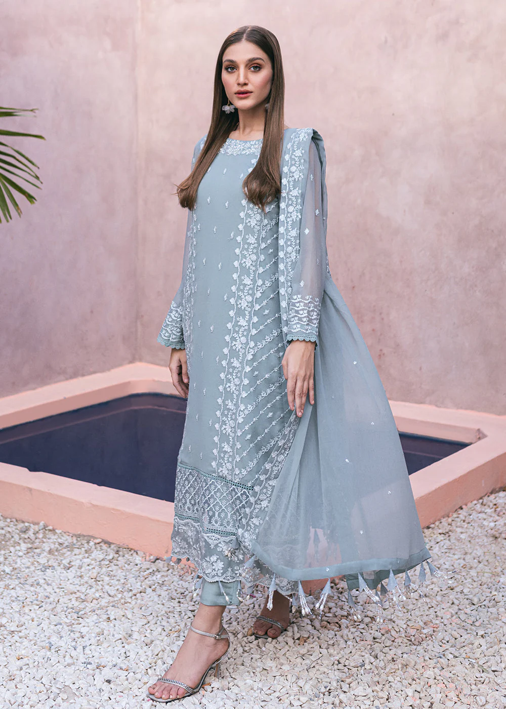 Embroidered Ensembles 3 Pcs by Azure | Frosted Fern - Image 6