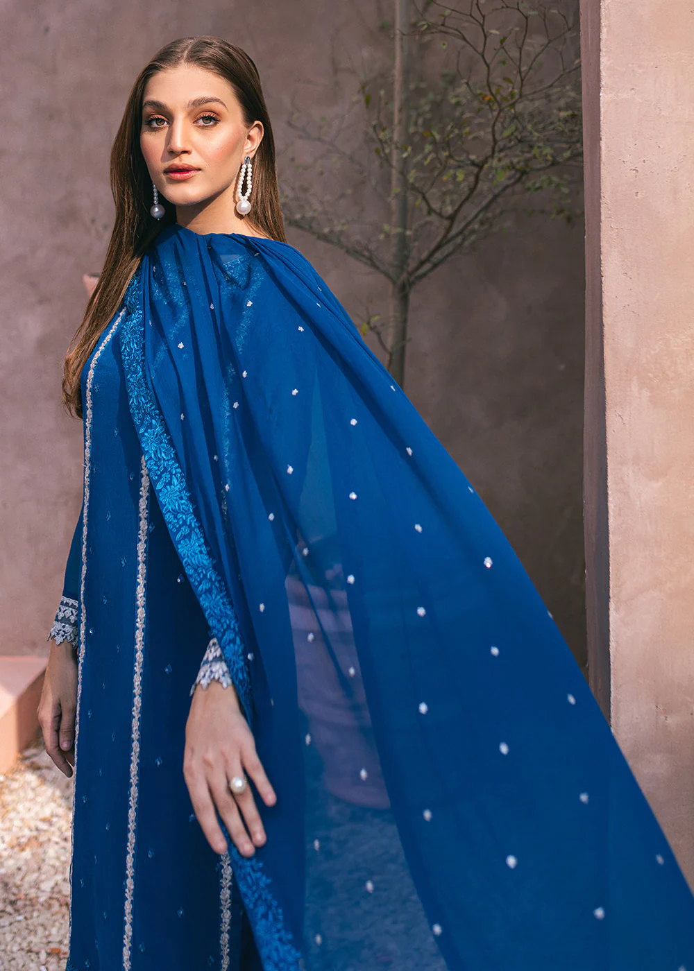 Embroidered Ensembles 3 Pcs by Azure | Radiant Sky - Image 4