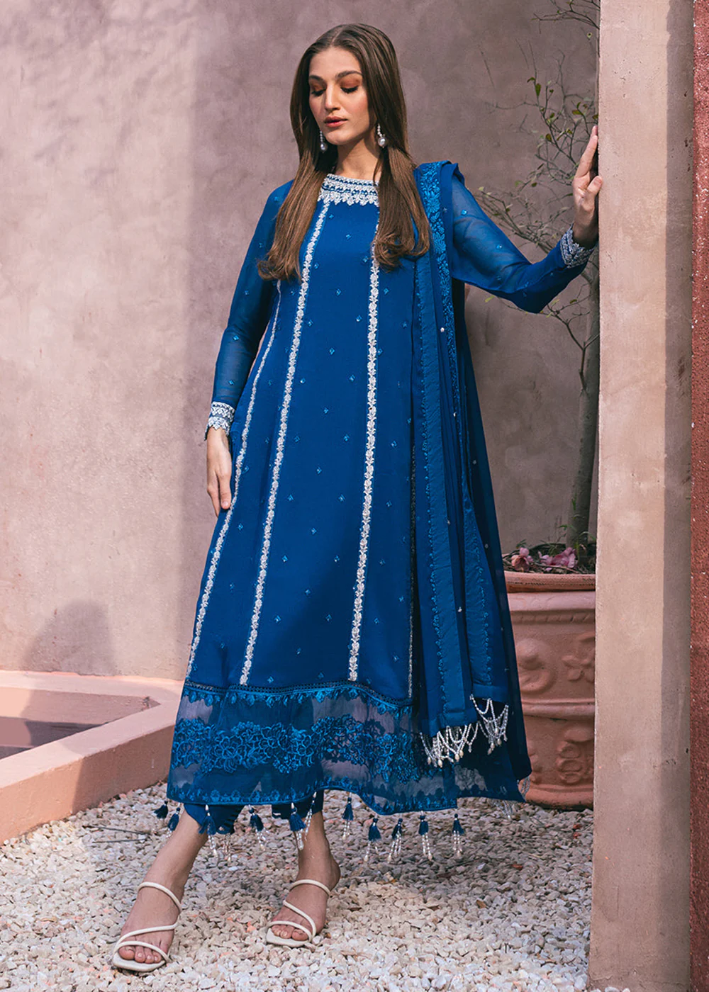 Embroidered Ensembles 3 Pcs by Azure | Radiant Sky - Image 7