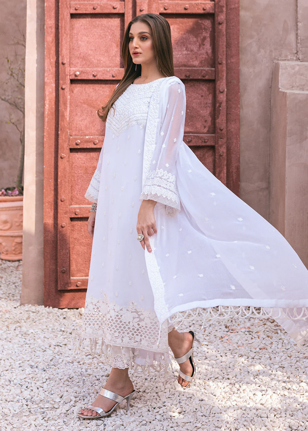 Embroidered Ensembles 3 Pcs by Azure | Snow Haze - Image 7