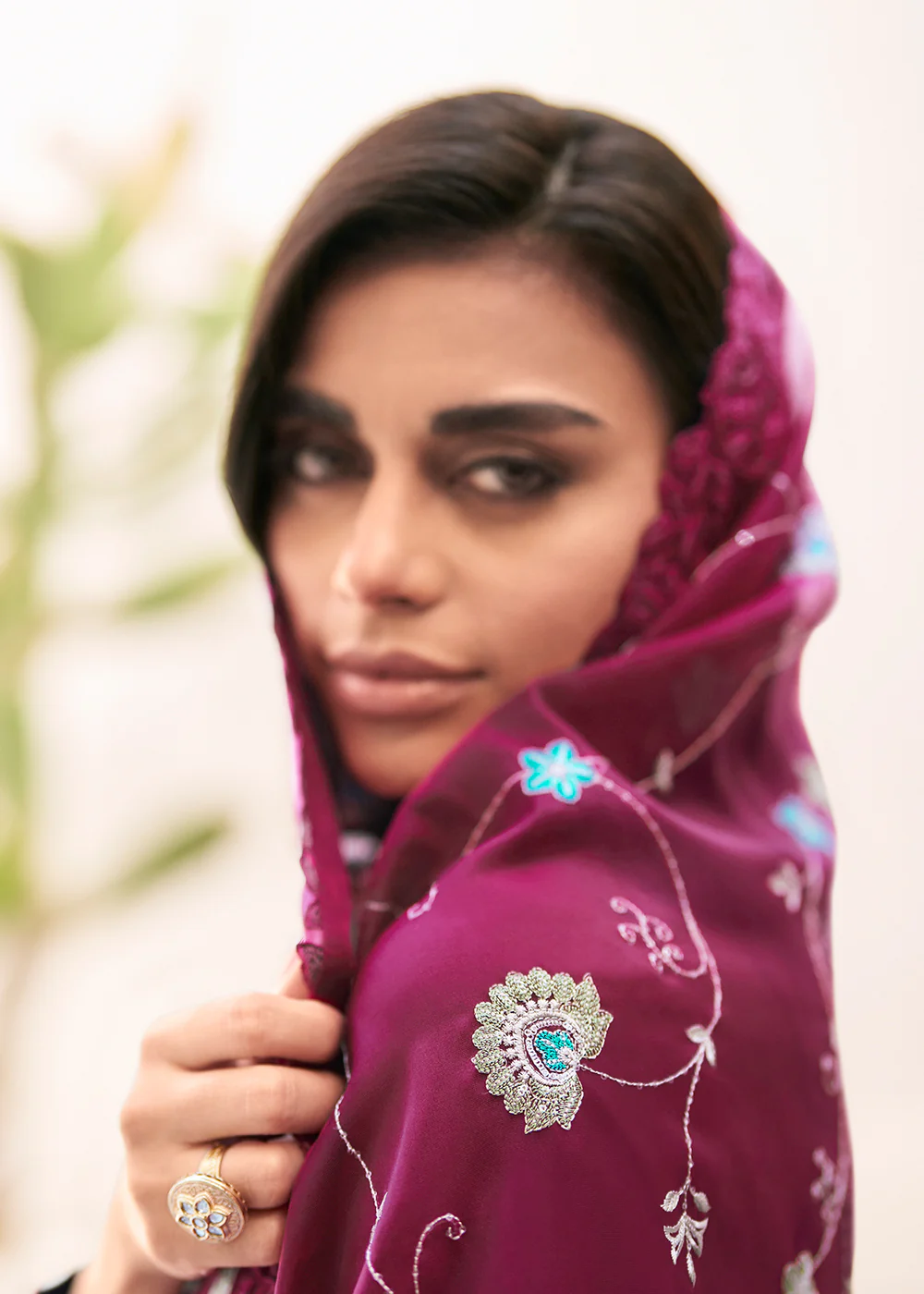 Embroidered Pink Dola Silk Festive Style Salwar Suit - Image 3