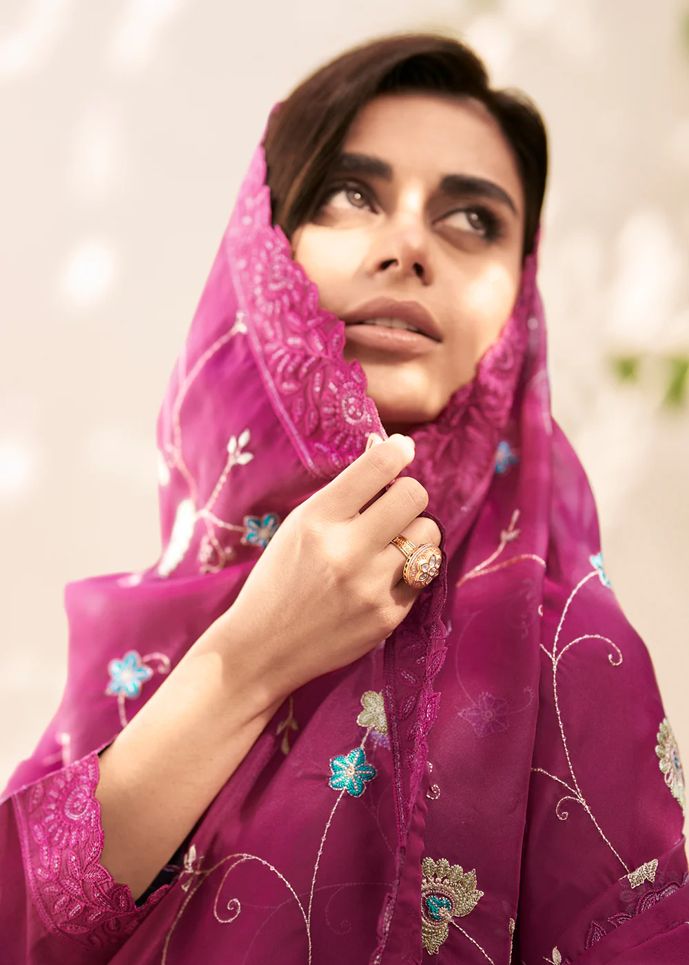 Embroidered Pink Dola Silk Festive Style Salwar Suit - Image 4