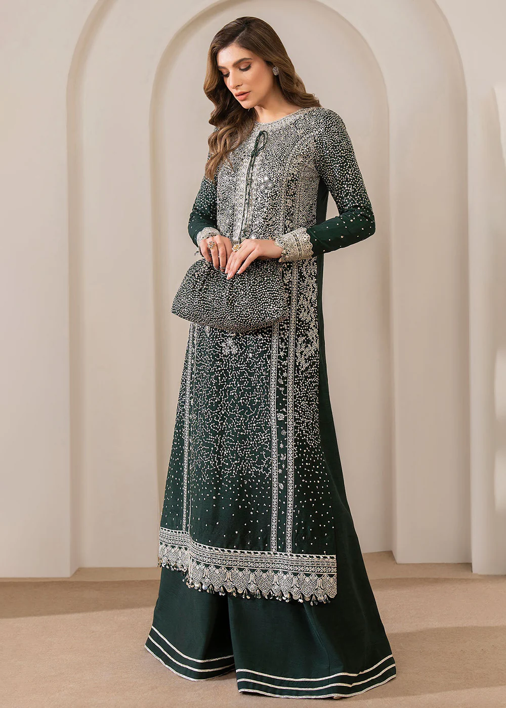 Embroidered Raw Silk Wedding Formals '24 by Jazmin | UR-7014 - Image 6