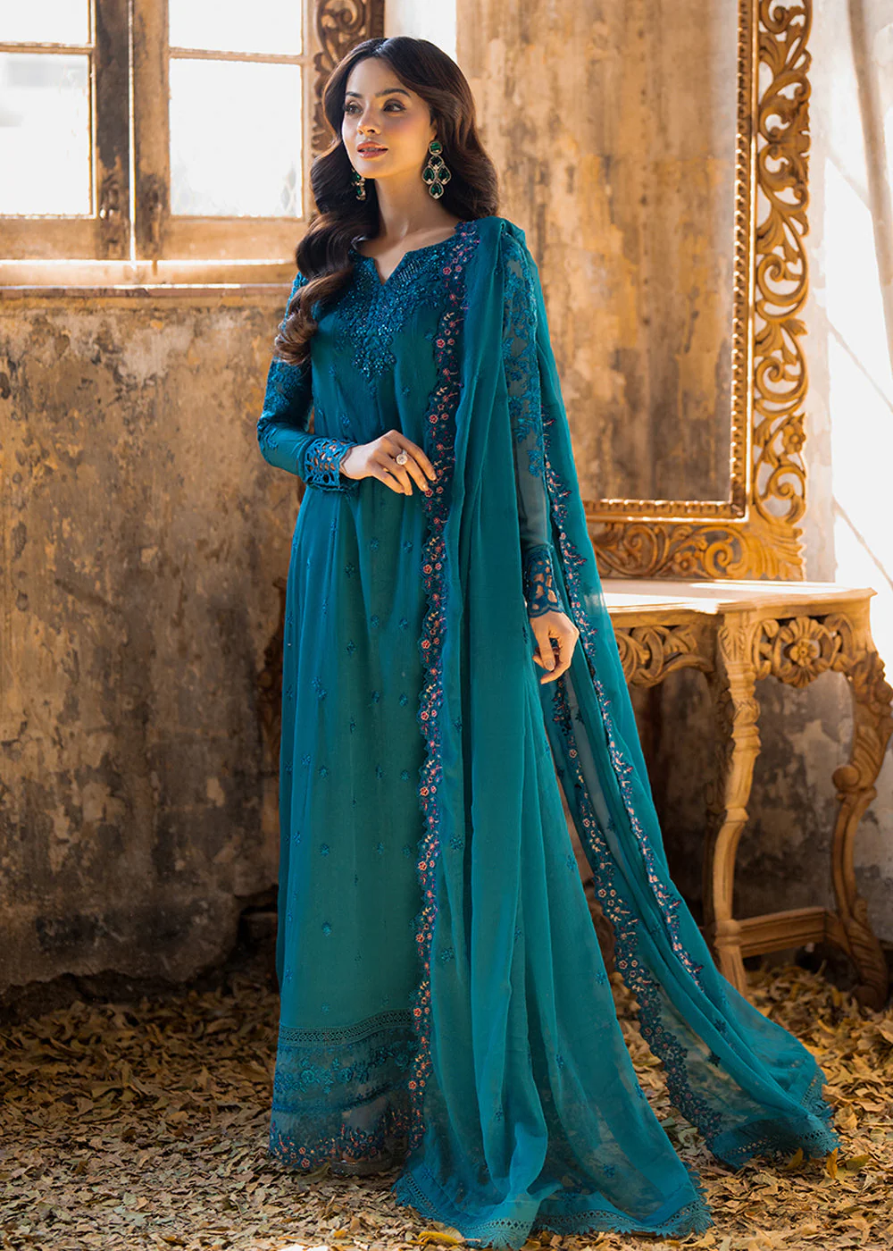 Ensembles Embroidered Formals '25 by Azure | Mystic Teal