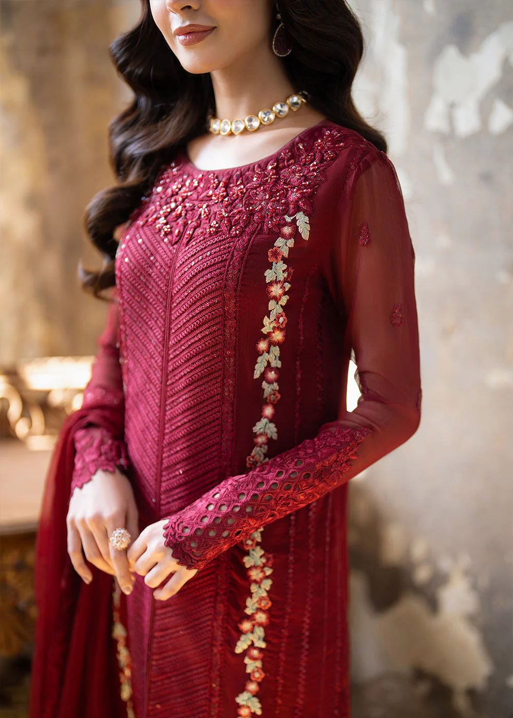 Ensembles Embroidered Formals '25 by Azure | Red Mist - Image 2