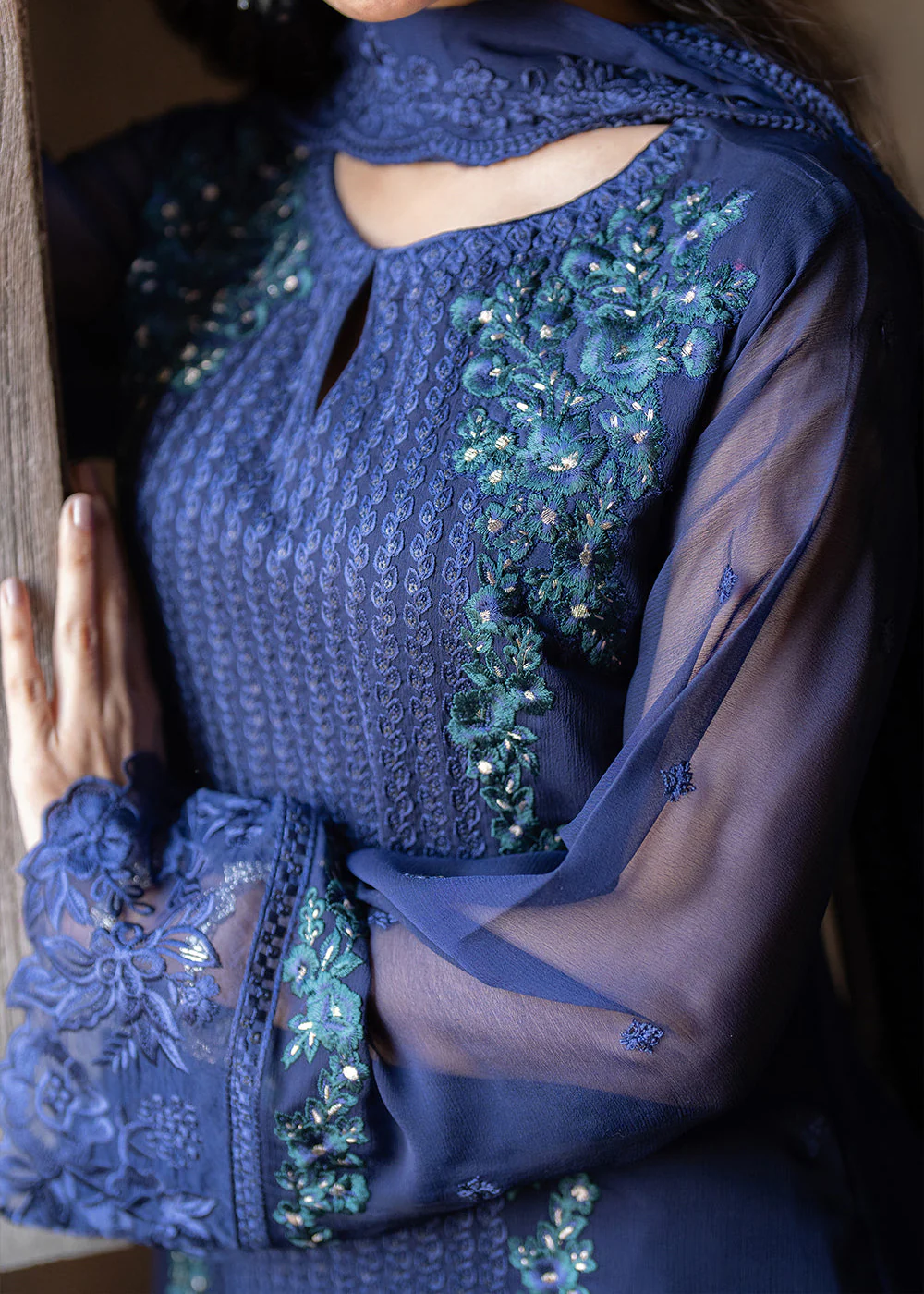 Ensembles Embroidered Formals '25 by Azure | Serene Sapphire - Image 4