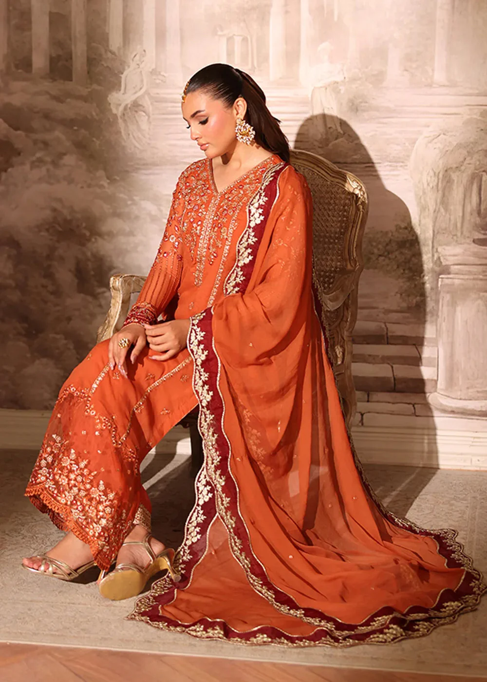 Ensembles Party Wear '25 by Azure | Amber Rust - Image 8
