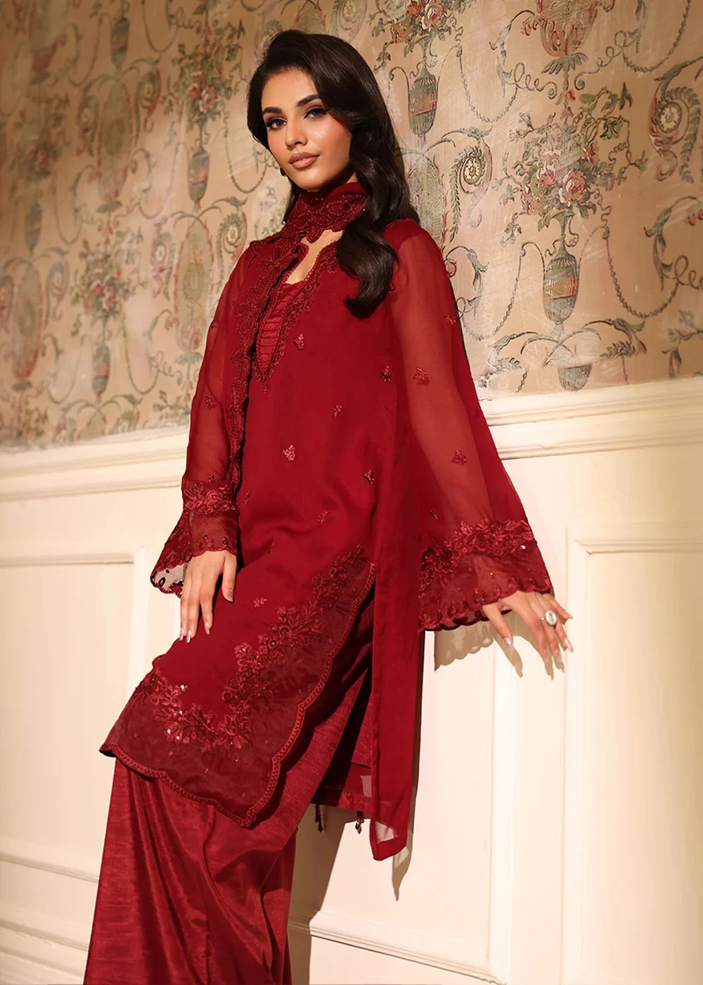 Ensembles Party Wear '25 by Azure | Cherry Veil - Image 10