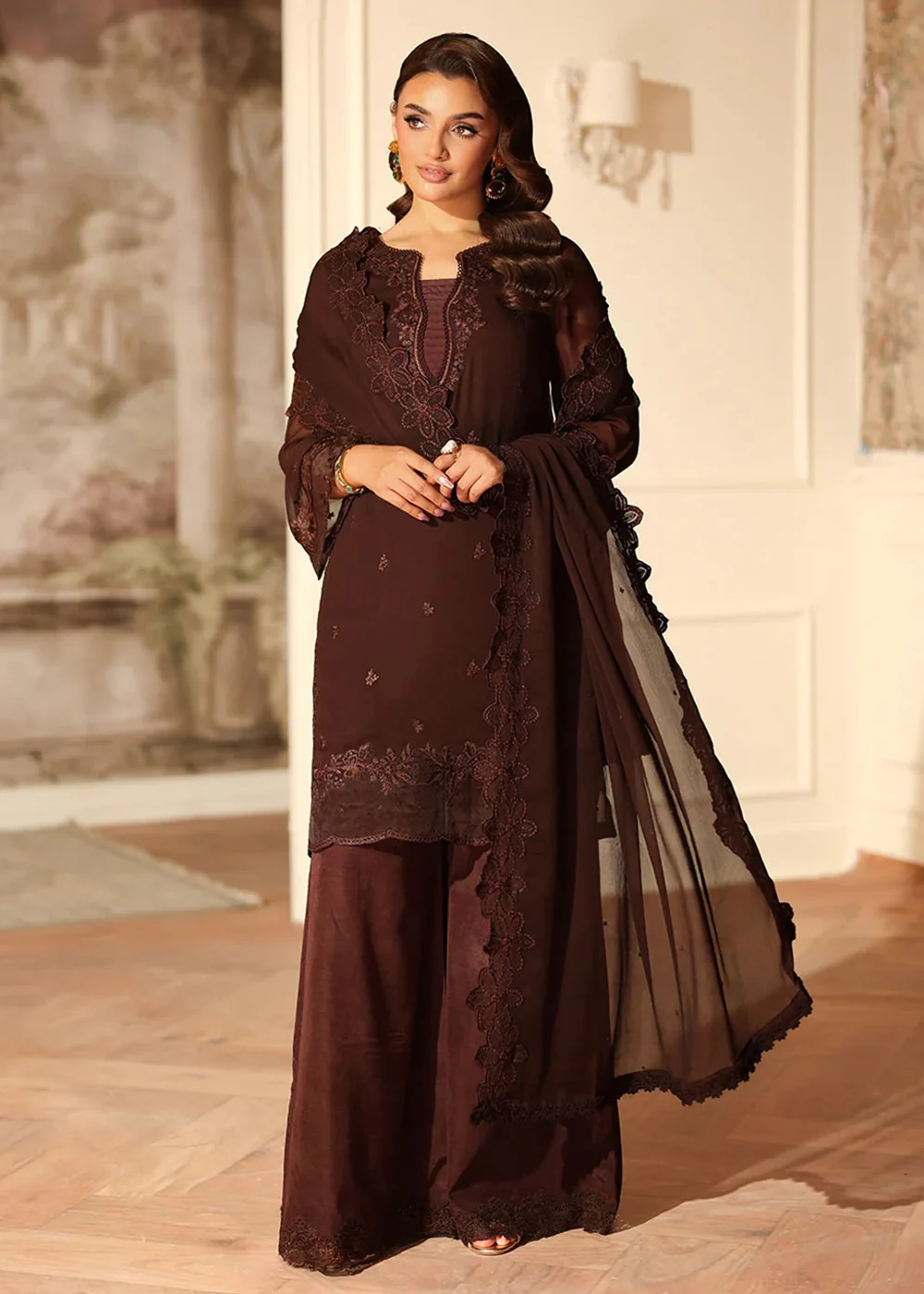 Ensembles Party Wear '25 by Azure | Cocoa Drape - Image 5